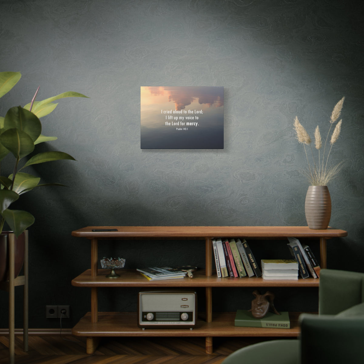 Scripture Walls The Lord Of Mercy Psalm 142:1 Bible Verse Canvas Christian Wall Art Ready to Hang-Express Your Love Gifts
