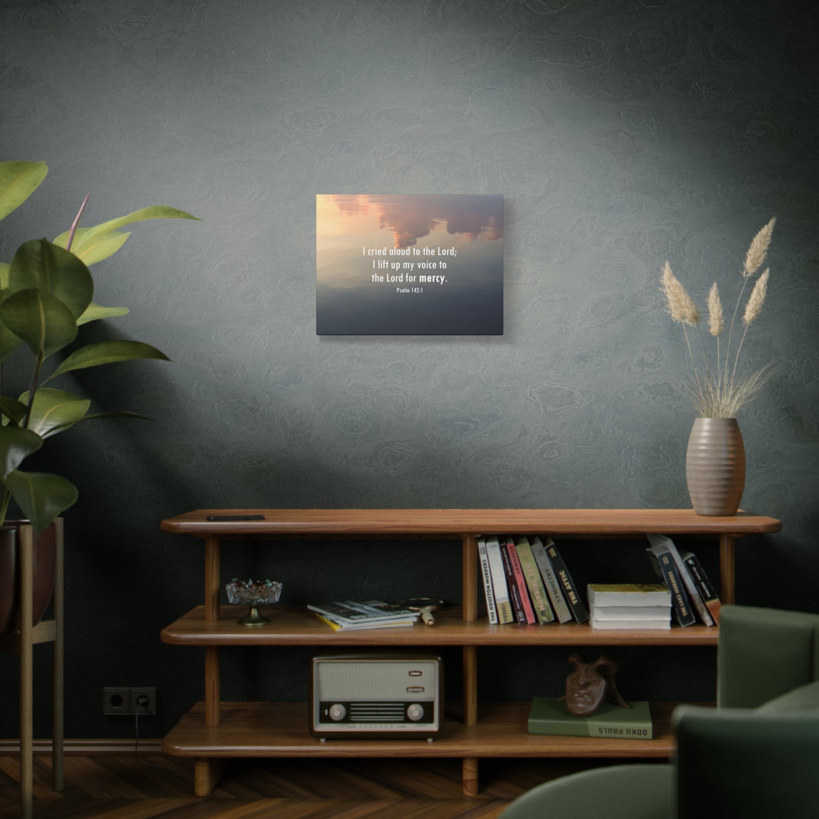 Scripture Walls The Lord Of Mercy Psalm 142:1 Bible Verse Canvas Christian Wall Art Ready to Hang-Express Your Love Gifts