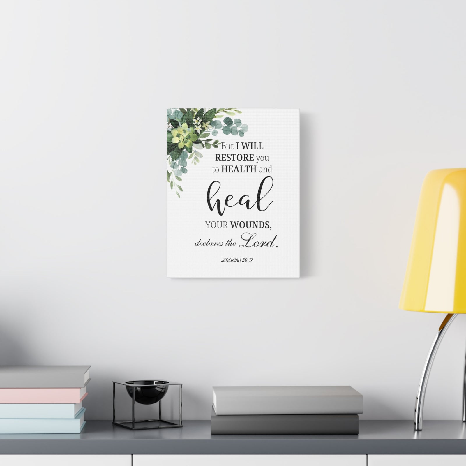Scripture Walls Jeremiah 30:17 I Will Restore You Bible Verse Canvas Christian Wall Art Ready to Hang Unframed-Express Your Love Gifts