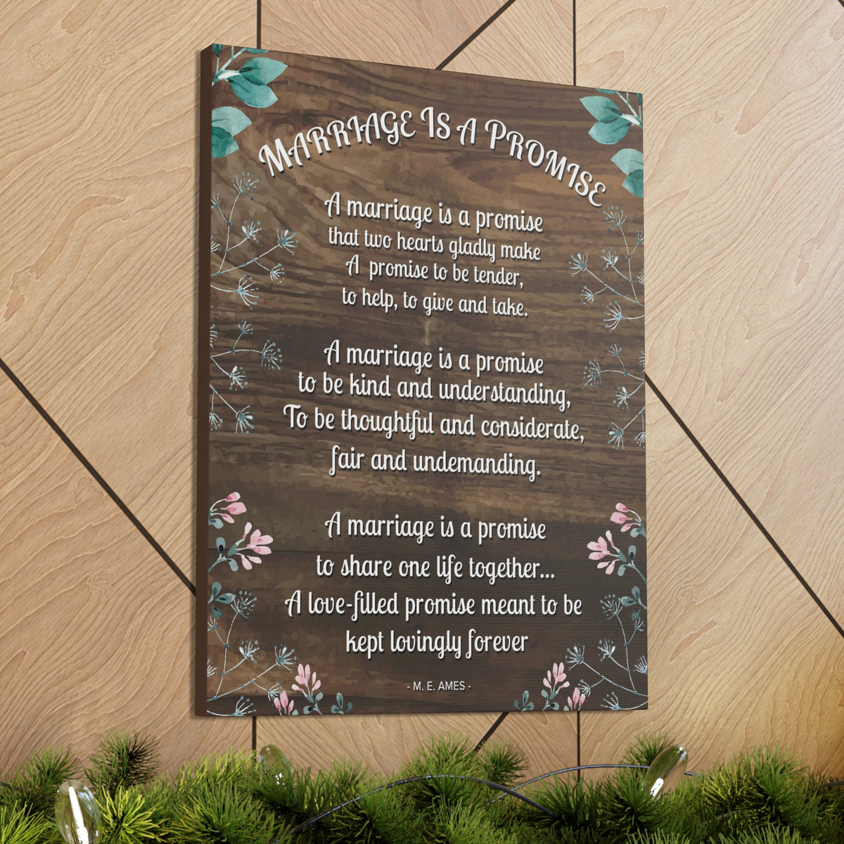 Marriage is a Promise Motivational Printed On Ready To Hang Stretched Canvas Wall Art-Express Your Love Gifts
