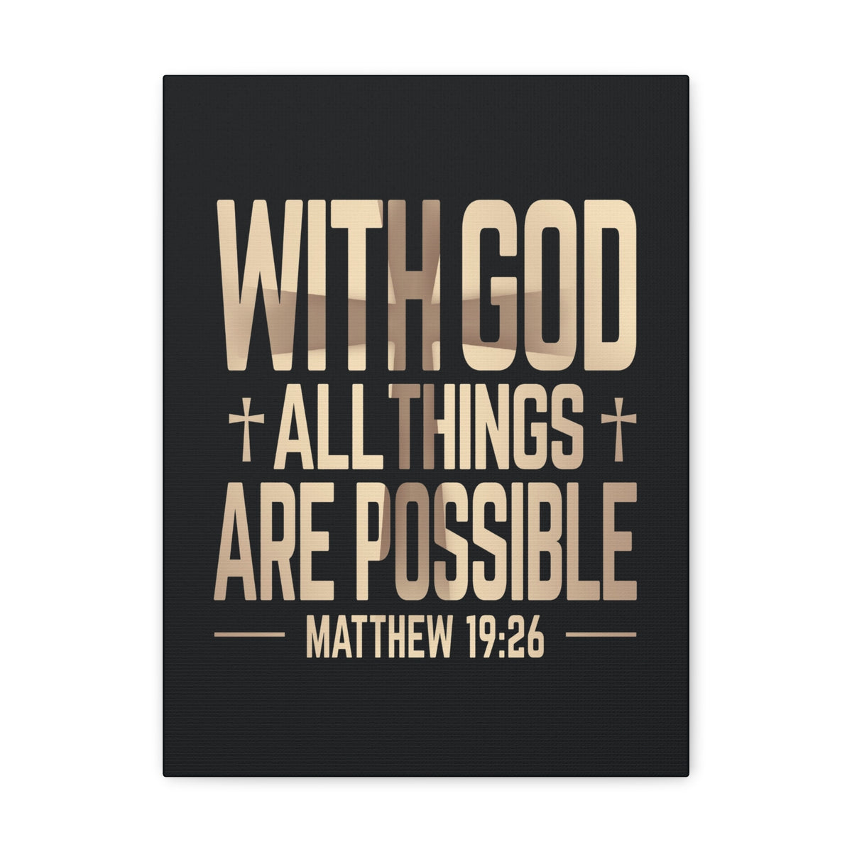 Scripture Walls Matthew 19:26 All Things Possible Bible Verse Canvas Christian Wall Art Ready to Hang Unframed-Express Your Love Gifts