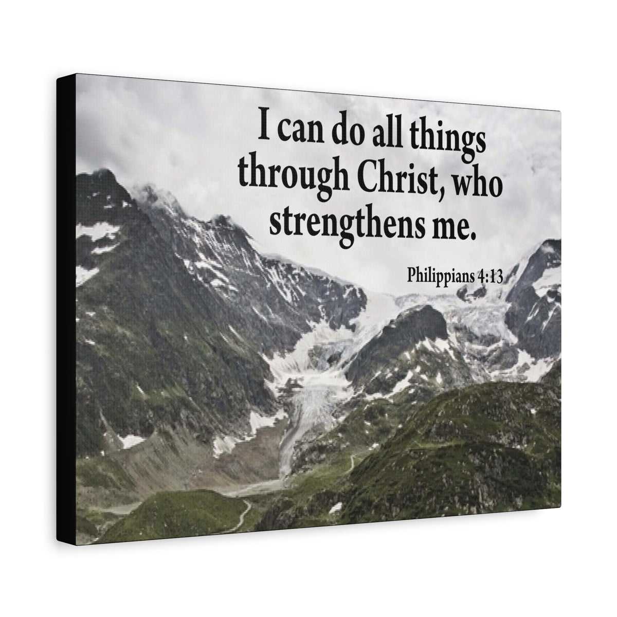 Scripture Canvas Christ Strenthens Me Philippians 4:13 Christian Wall Art Bible Verse Print Ready to Hang-Express Your Love Gifts