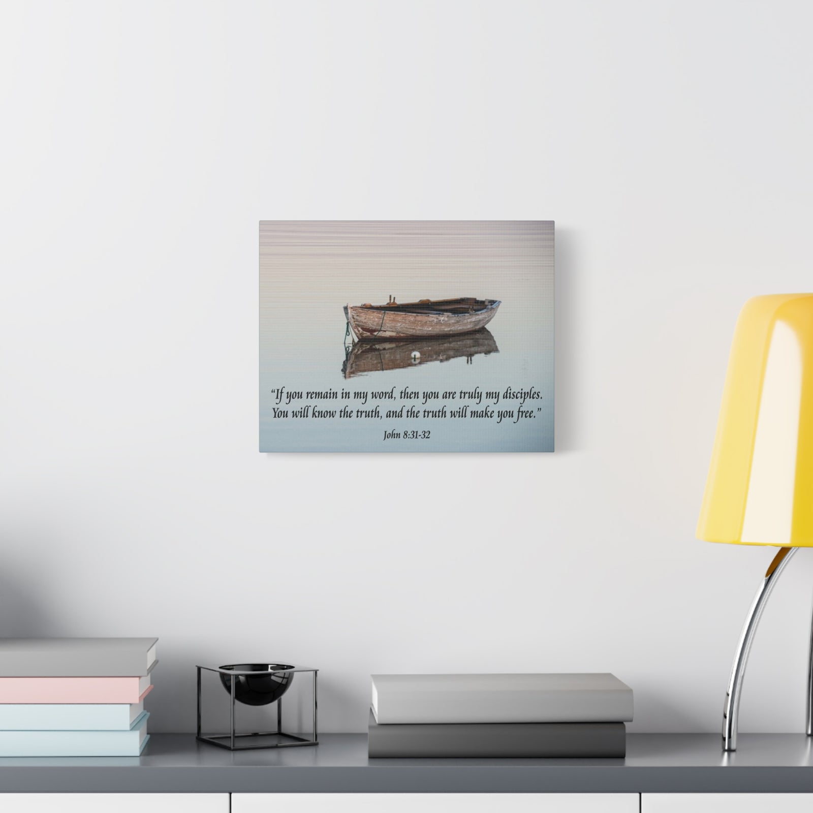 Scripture Walls John 8:31-32 Truth Will Make You Free Bible Verse Canvas Christian Wall Art Ready to Hang Unframed-Express Your Love Gifts