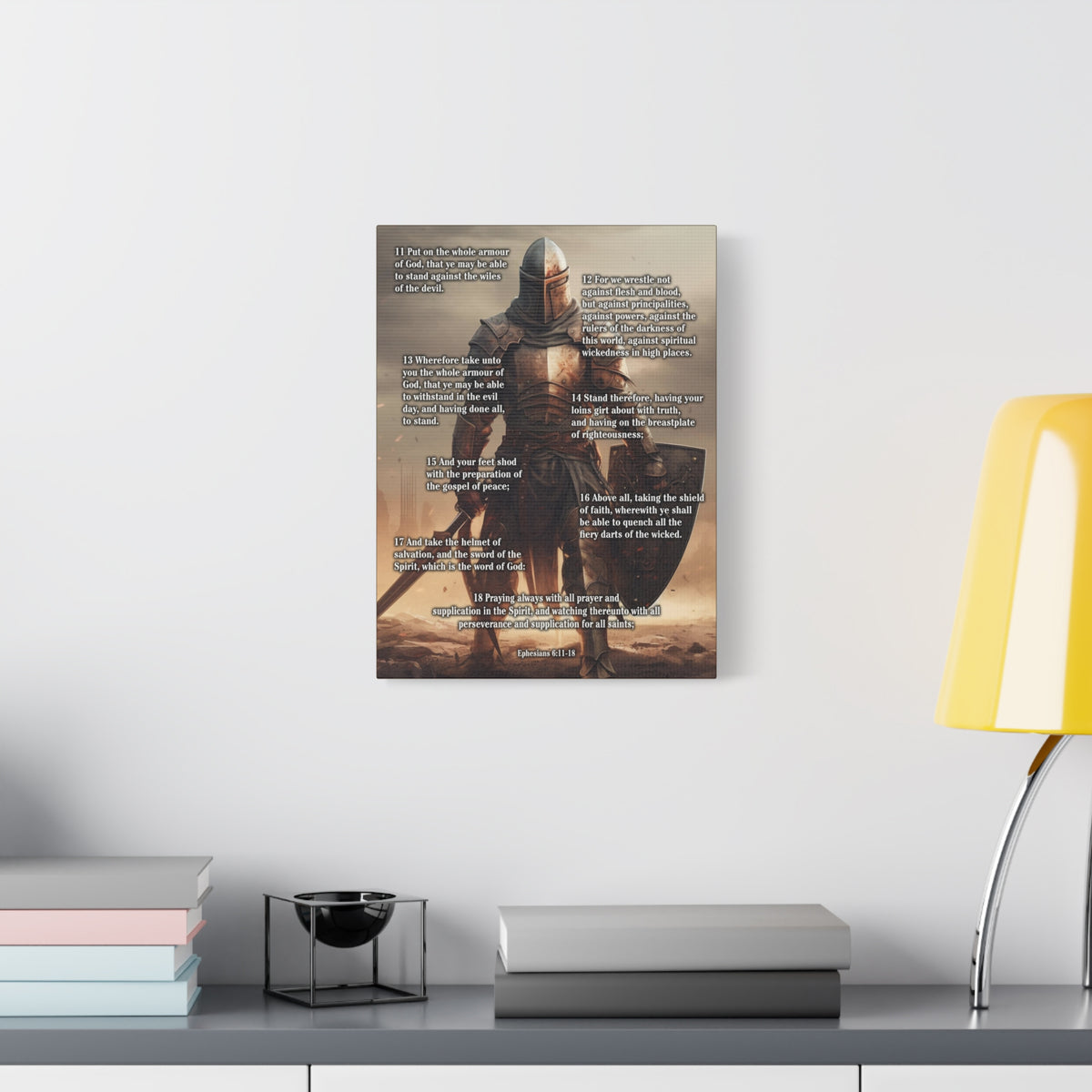 Scripture Walls Armour of God Ephesians 6:11-18 Standing Warrior Christian Wall Art Print Ready to Hang Unframed-Express Your Love Gifts