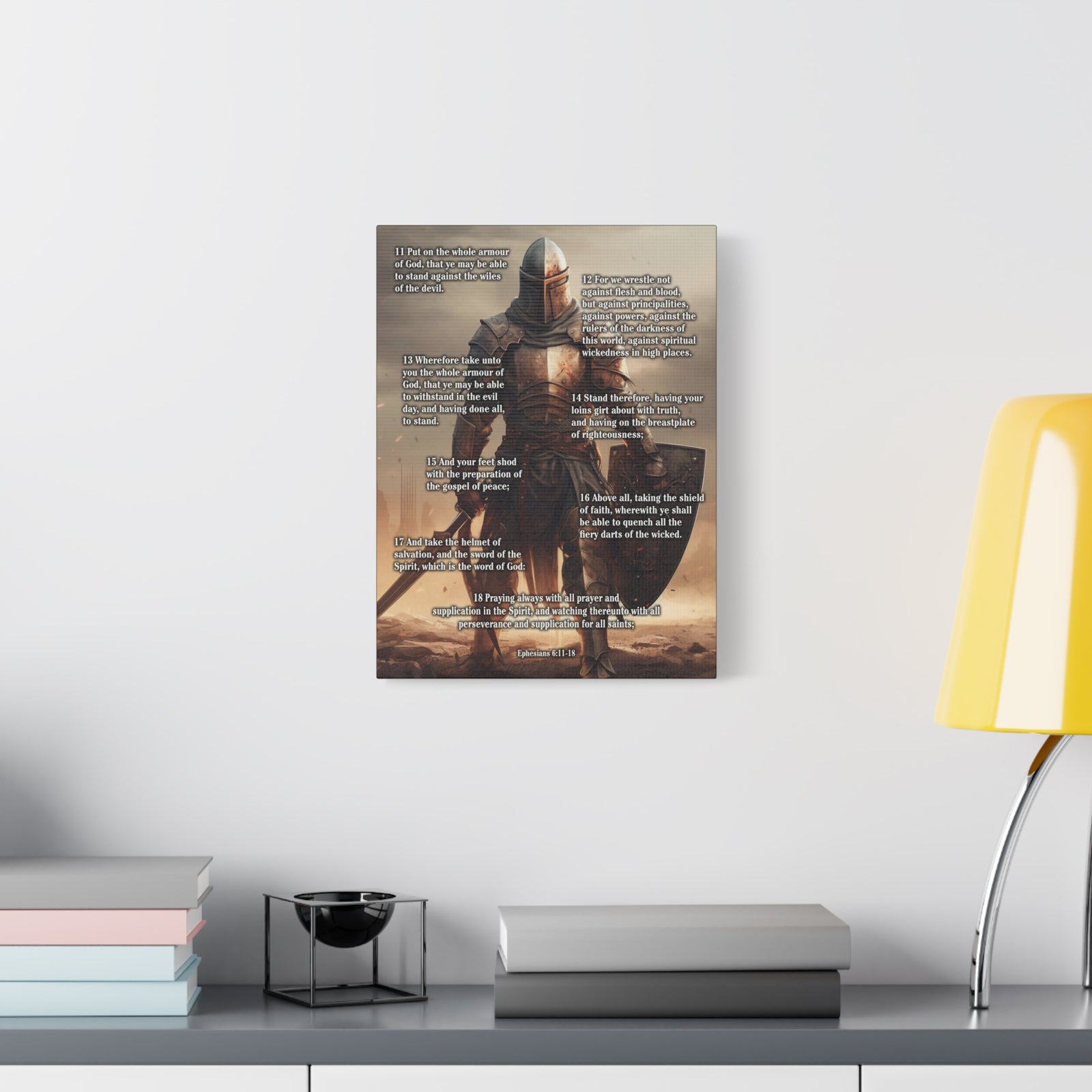 Scripture Walls Armour of God Ephesians 6:11-18 Standing Warrior Christian Wall Art Print Ready to Hang Unframed-Express Your Love Gifts