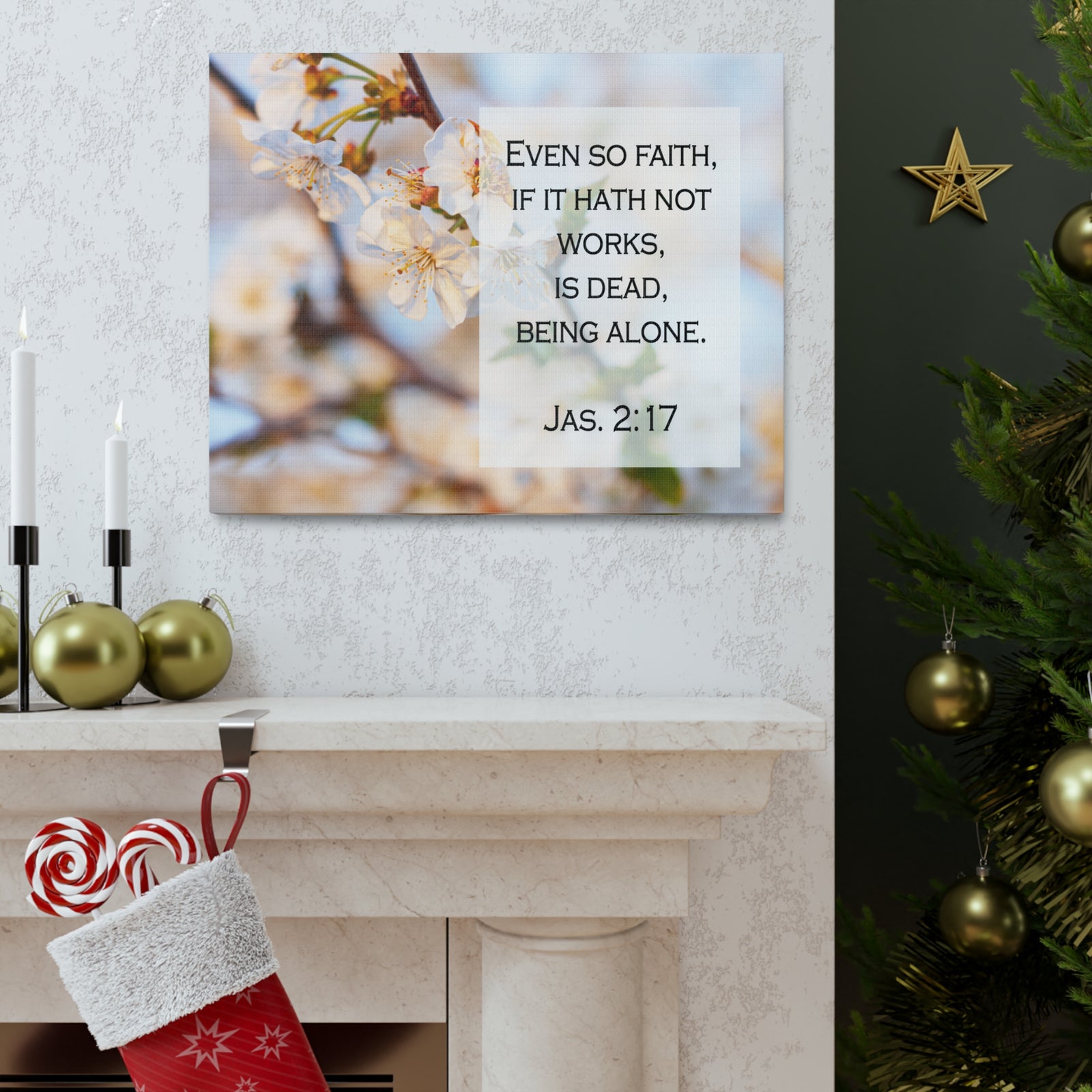 Scripture Walls Even So Faith Jas 2:17 Bible Verse Canvas Christian Wall Art Ready to Hang-Express Your Love Gifts