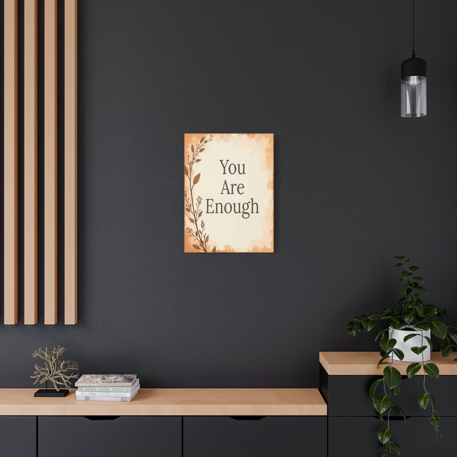You Are Enough Inspirational Motivational Quote Canvas Wall Art for Home Decor Ready-to-Hang-Express Your Love Gifts