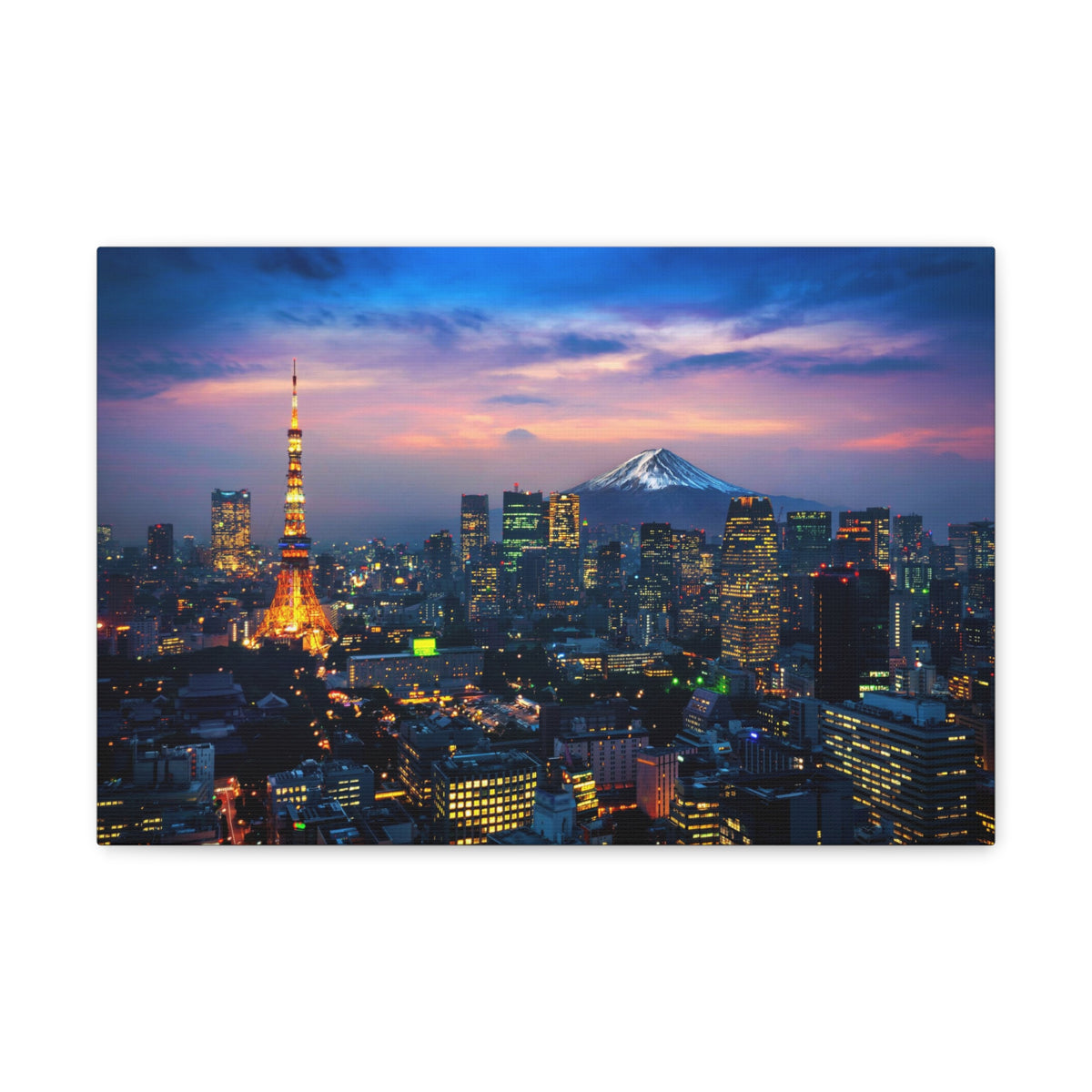 Tokyo Night Skyline Canvas Artwork High-Quality Breathtaking Stunning Cityscape for Home Decor Ready to Hang-Express Your Love Gifts