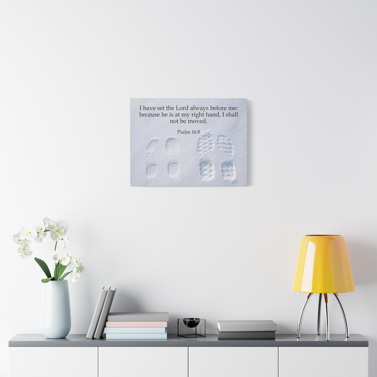 Scripture Canvas I Shall Not Be Moved Psalm 16:8 Christian Wall Art Bible Verse Print Ready to Hang-Express Your Love Gifts
