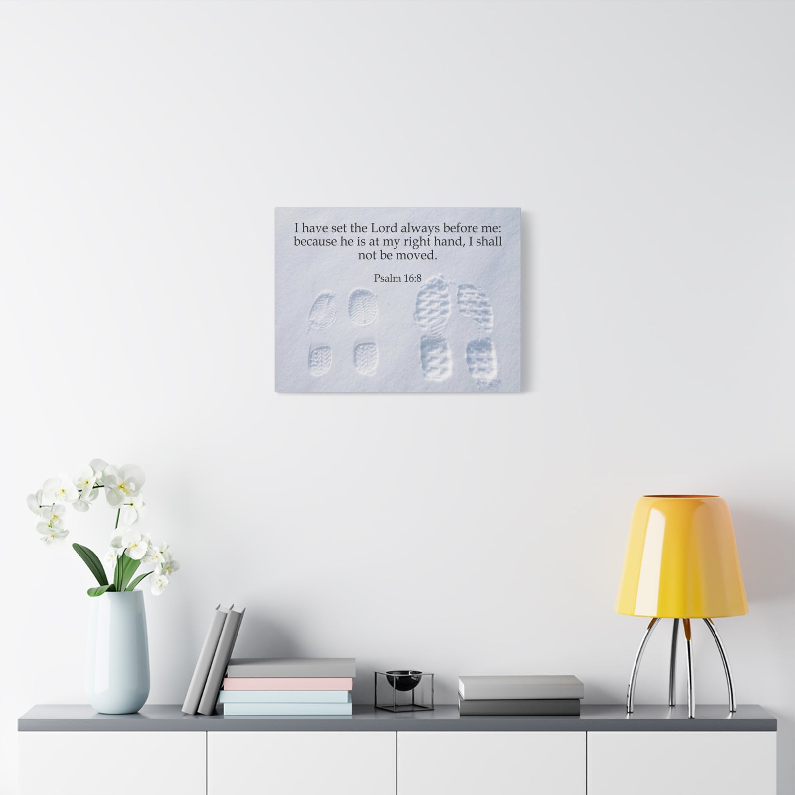 Scripture Canvas I Shall Not Be Moved Psalm 16:8 Christian Wall Art Bible Verse Print Ready to Hang-Express Your Love Gifts