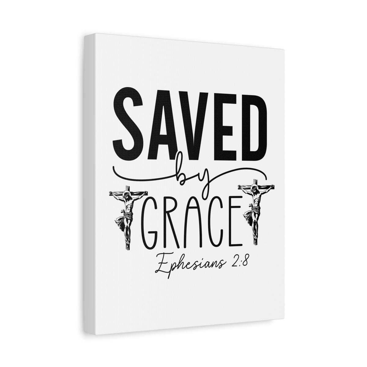 Scripture Walls Ephesian 2:8 Saved By Grace Bible Verse Canvas Christian Wall Art Ready to Hang Unframed-Express Your Love Gifts