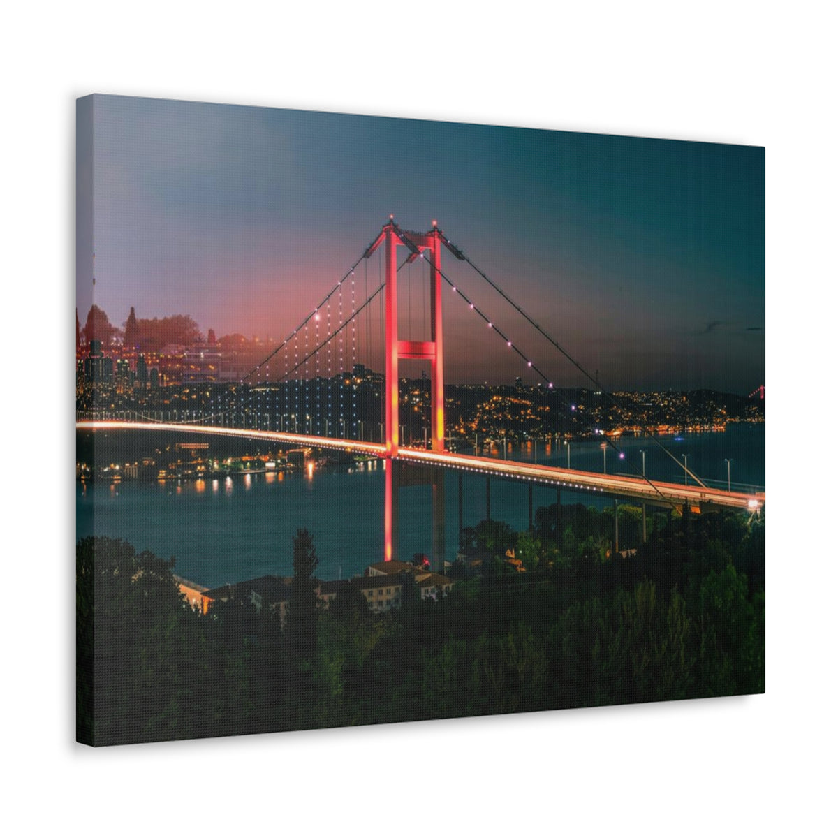 Istanbul Night Skyline Canvas Artwork High-Quality Breathtaking Stunning Cityscape for Home Decor Ready to Hang-Express Your Love Gifts