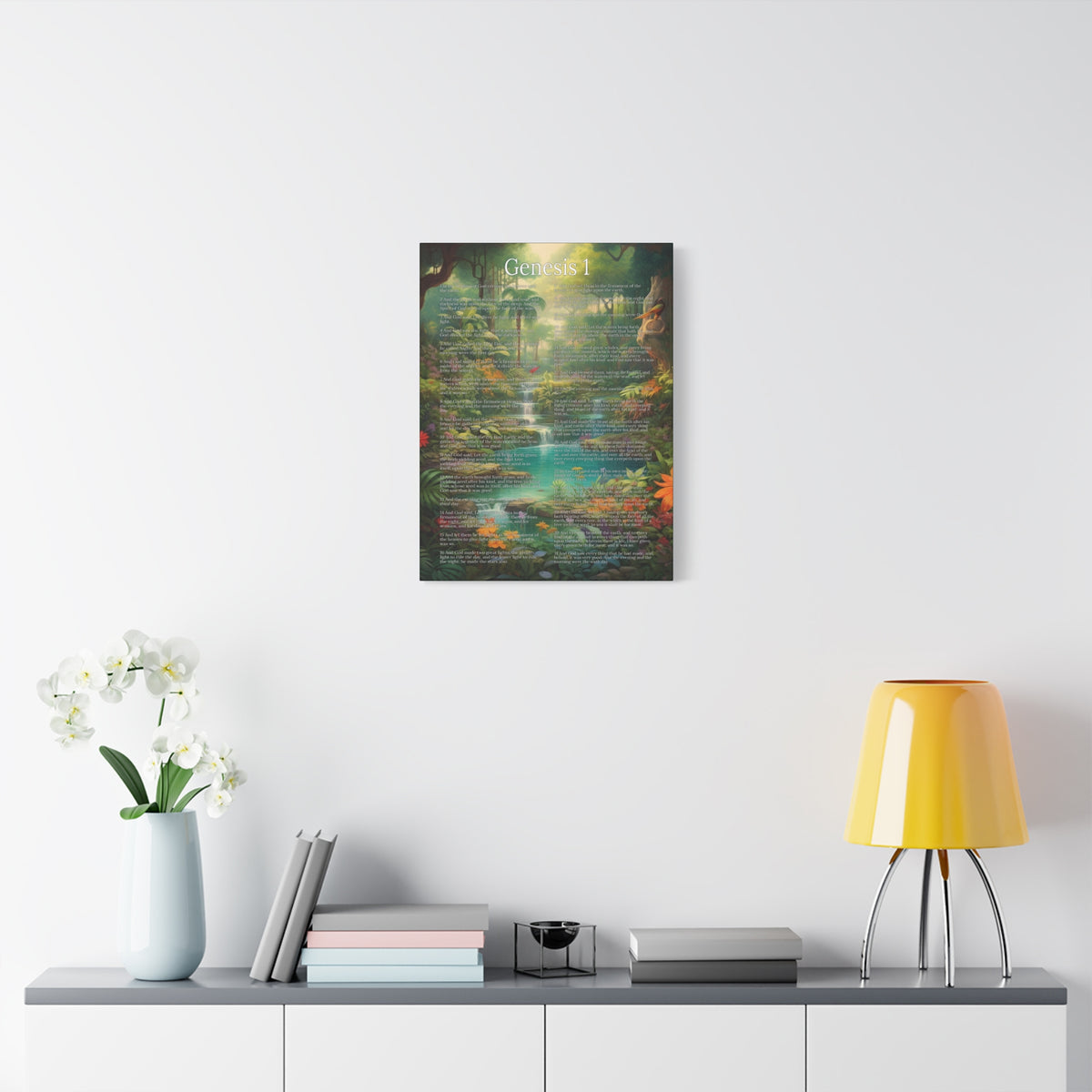 Scripture Walls Genesis 1 Chapter In the Beginning Christian Wall Art Print Ready to Hang Unframed-Express Your Love Gifts