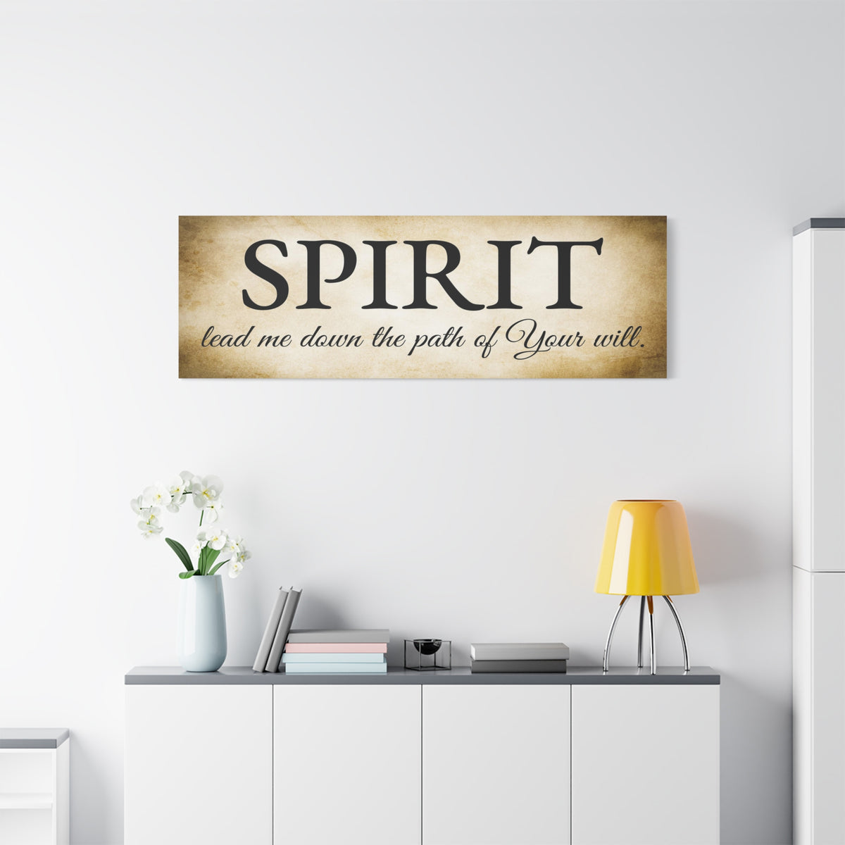 Scripture Walls Spirit Lead Me Gold Bible Verse Canvas Christian Wall Art Ready to Hang Unframed-Express Your Love Gifts