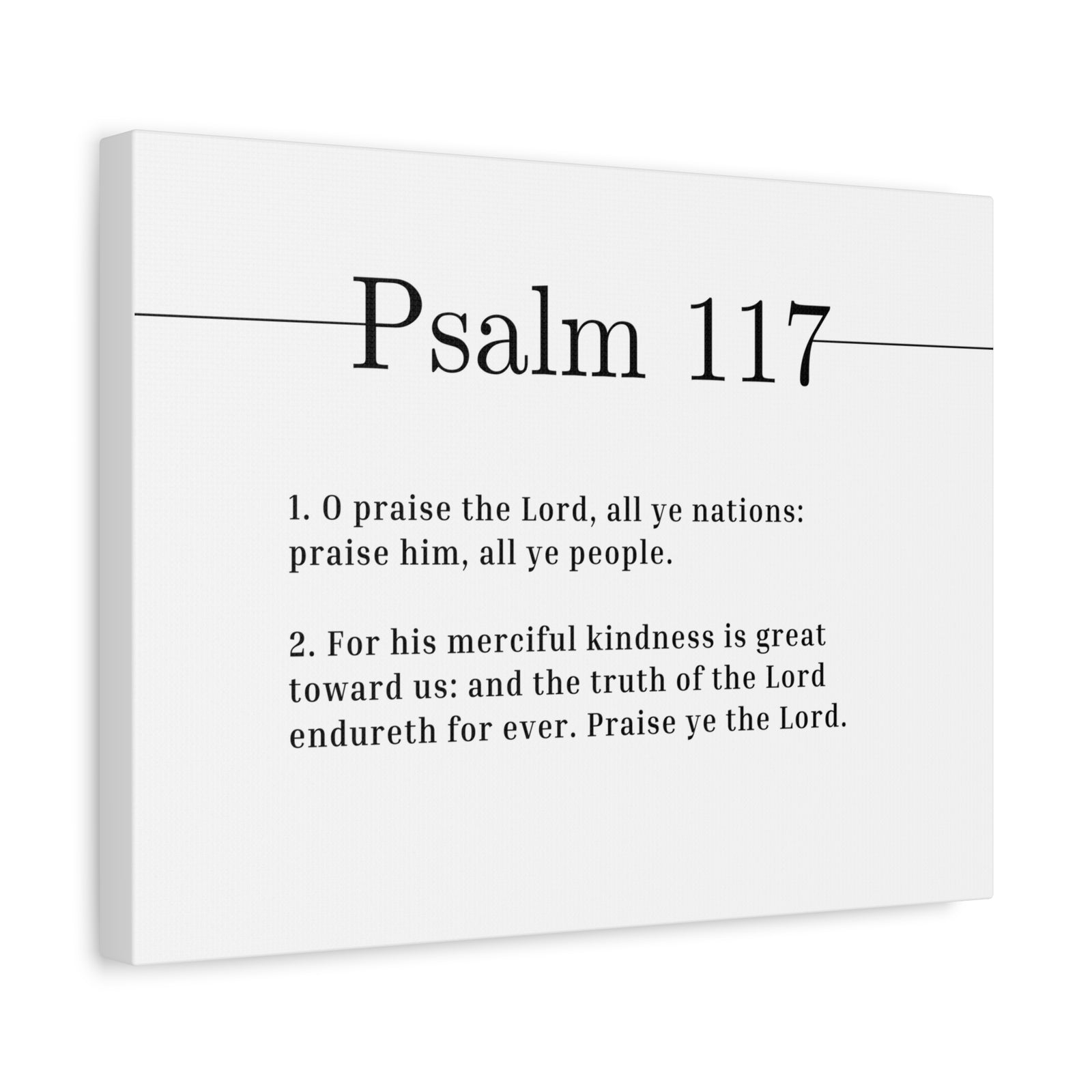 Scripture Canvas Merciful Kindness Psalm 117 Christian Wall Art Bible Verse Print Ready to Hang-Express Your Love Gifts