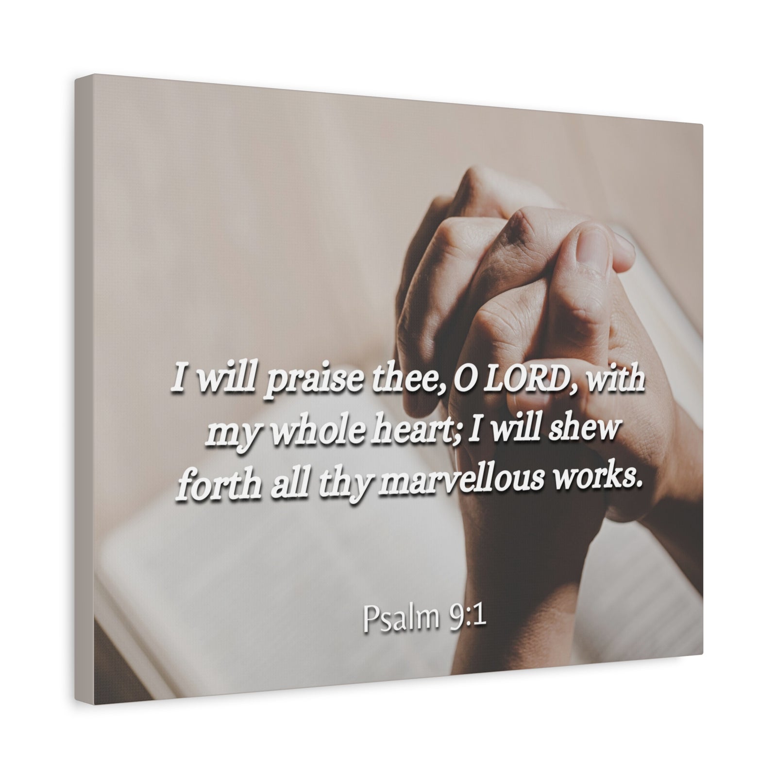 Scripture Canvas Marvelous Works Psalms 9:1 Christian Wall Art Bible Verse Print Ready to Hang-Express Your Love Gifts
