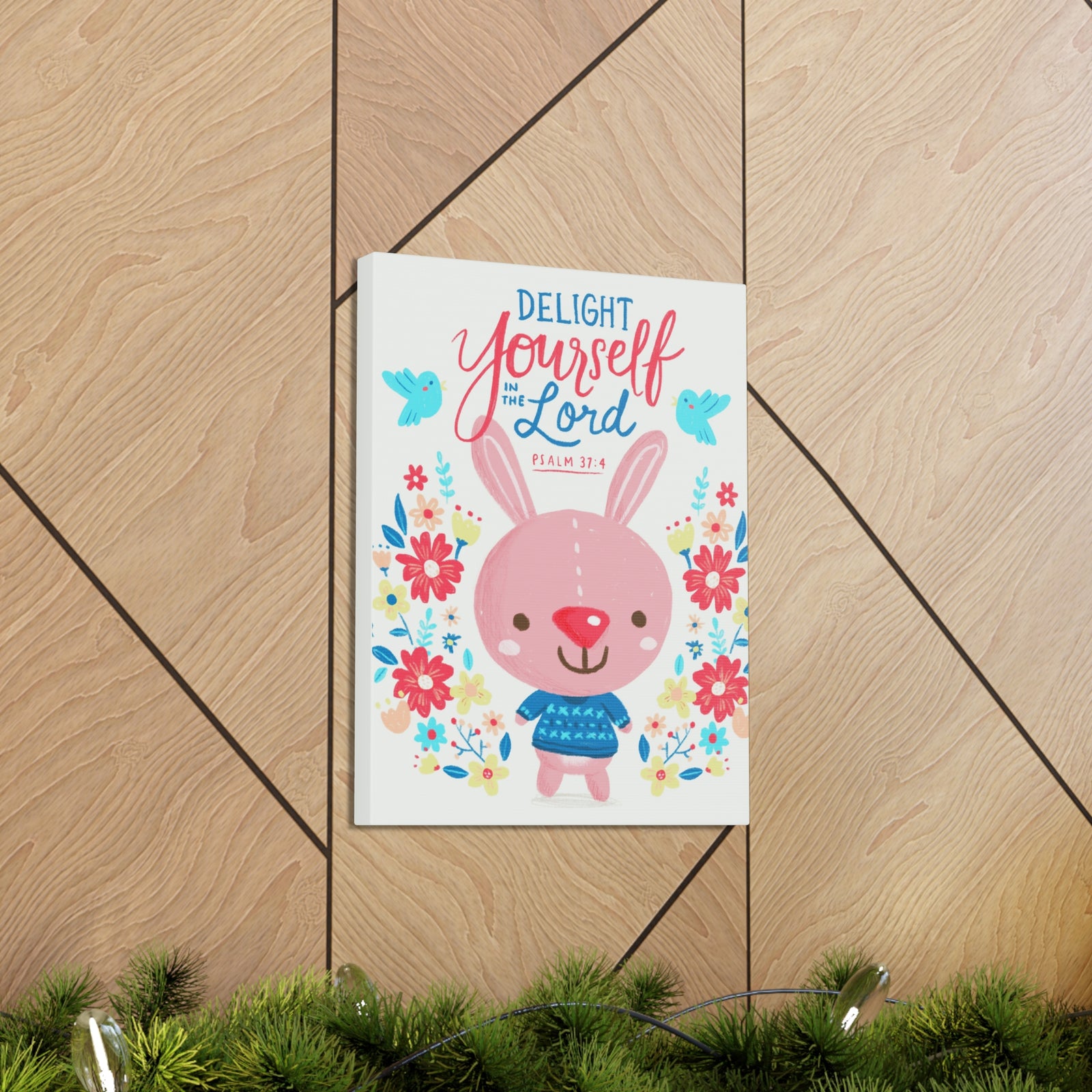 Scripture Canvas Delight Yourself Psalm 37:4 Christian Wall Art Bible Verse Print Ready to Hang-Express Your Love Gifts