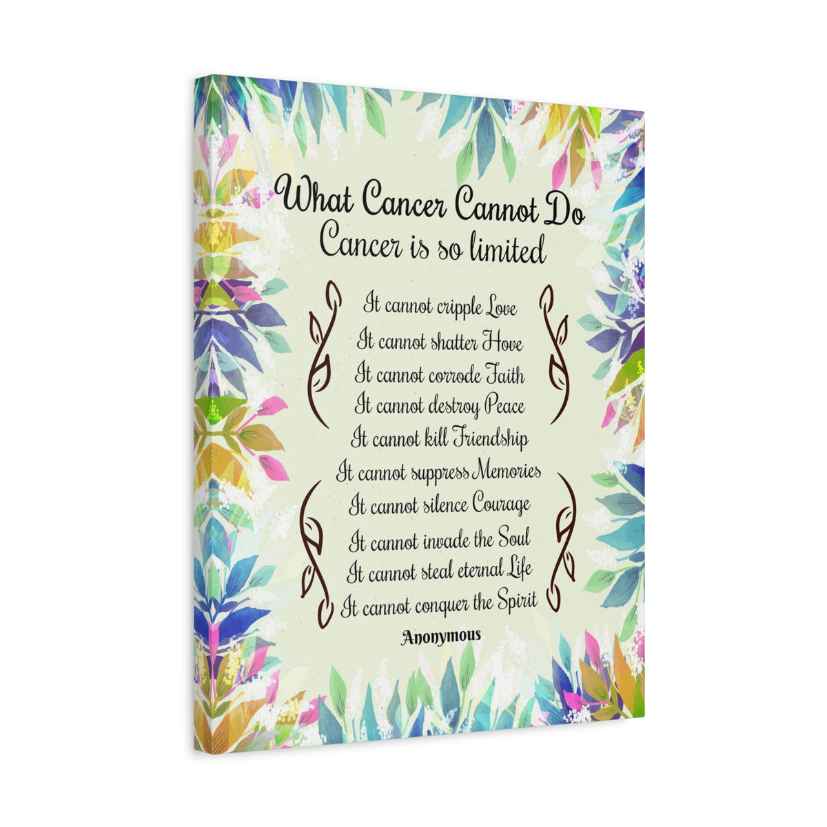 Cancer Survivor Wall Art What Cancer Cannot Do Inspirational Cancer Encouragement Art-Express Your Love Gifts