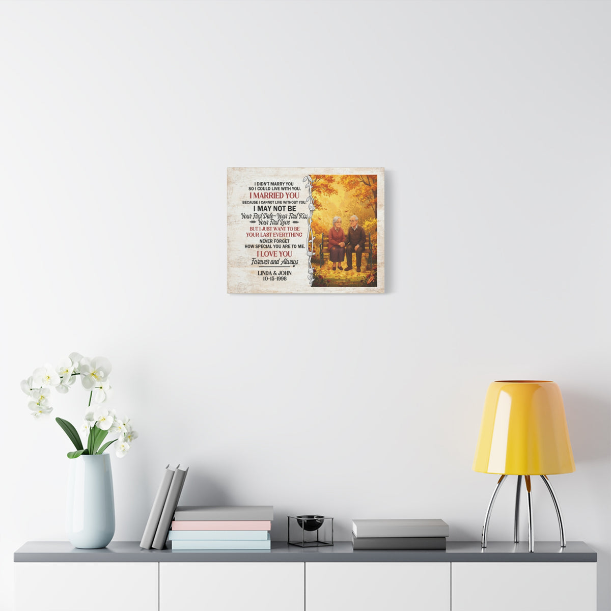 Personalized Anniversary Canvas Print “I Married You” – Romantic Couple Wall Art-Express Your Love Gifts