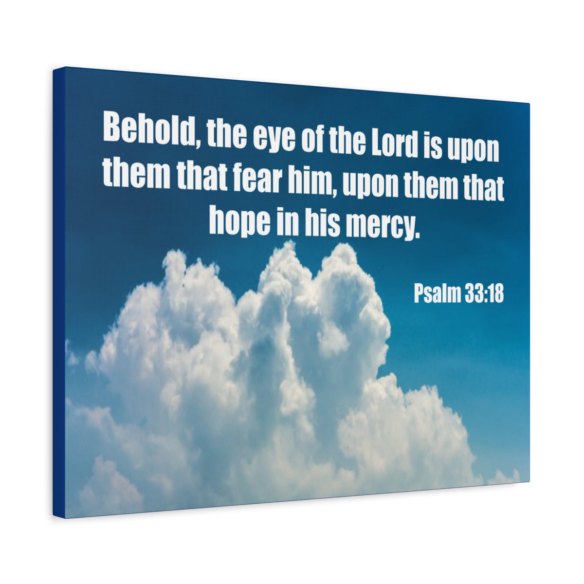 Bible Verse Canvas Hope in His Mercy Psalm 33:18 Christian Home Décor Wall Art Scripture Ready to Hang Faith Print-Express Your Love Gifts