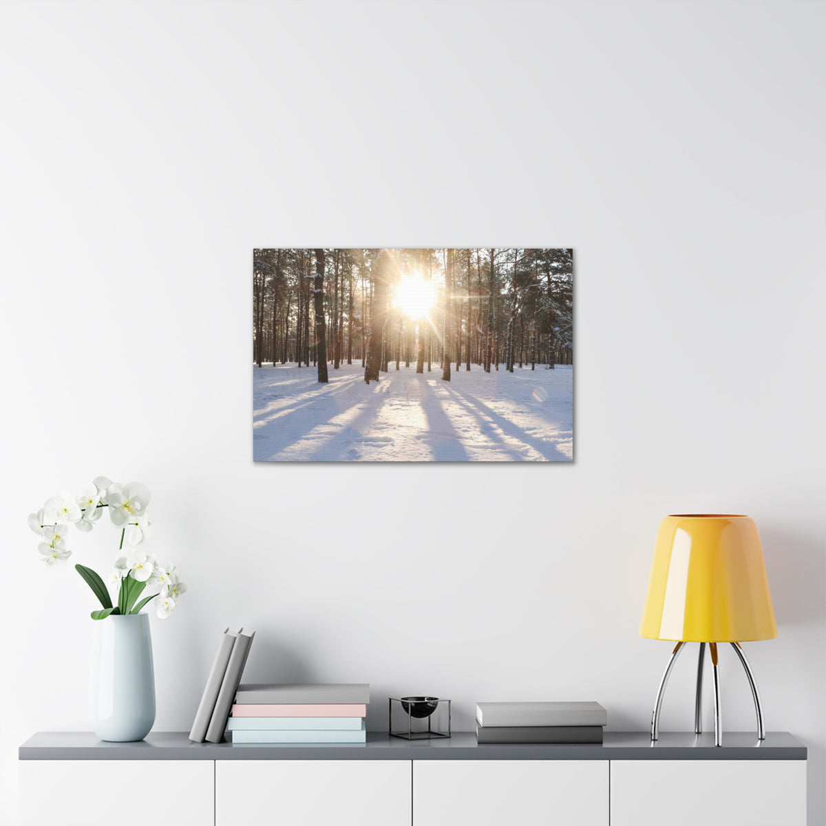 Tree Forest Covered In Snow Nature Wilderness Photography Canvas Wall Art for Home Decor Ready-to-Hang-Express Your Love Gifts