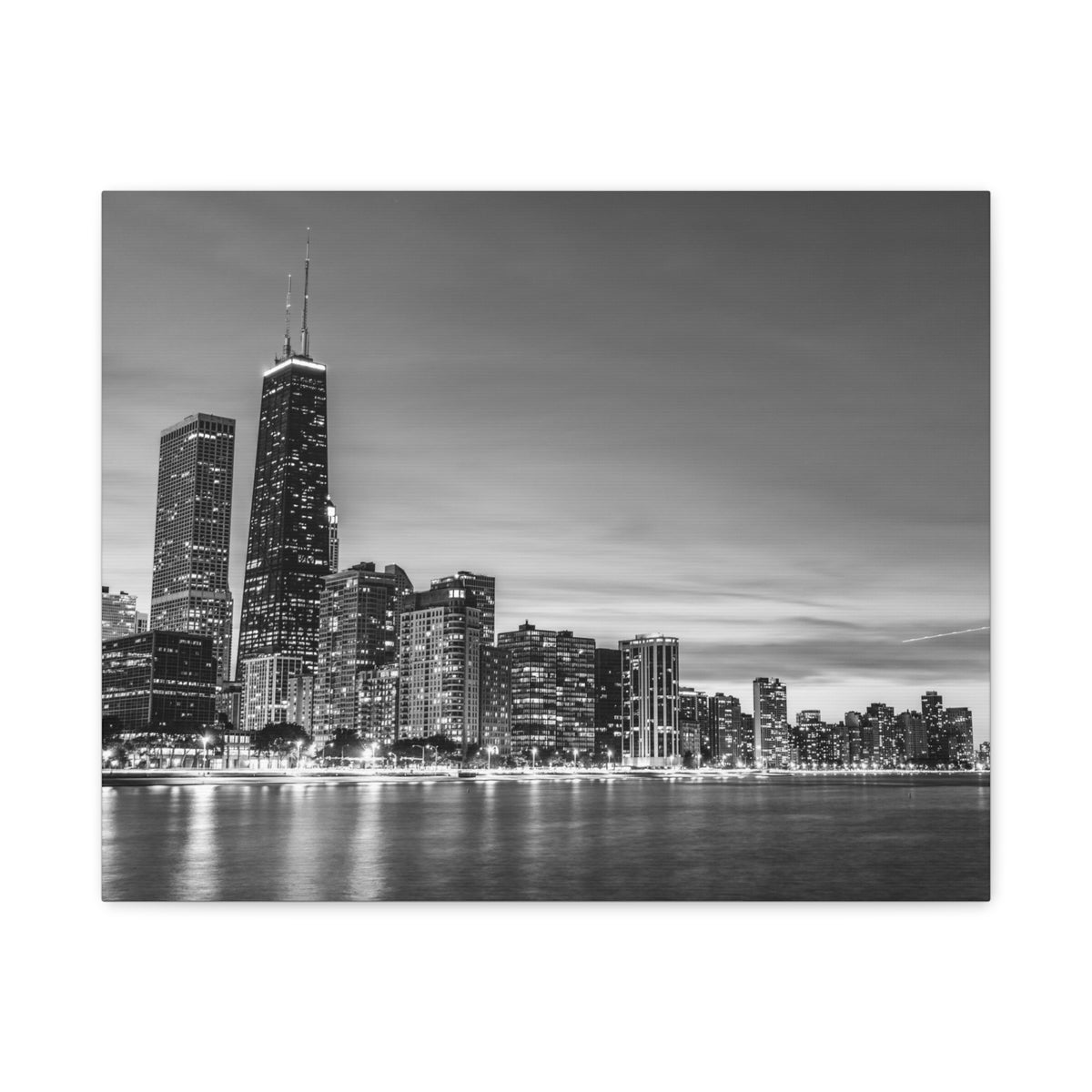 Chicago Black And White Skyline Canvas Artwork High-Quality Breathtaking Stunning Cityscape for Home Decor Ready to Hang-Express Your Love Gifts
