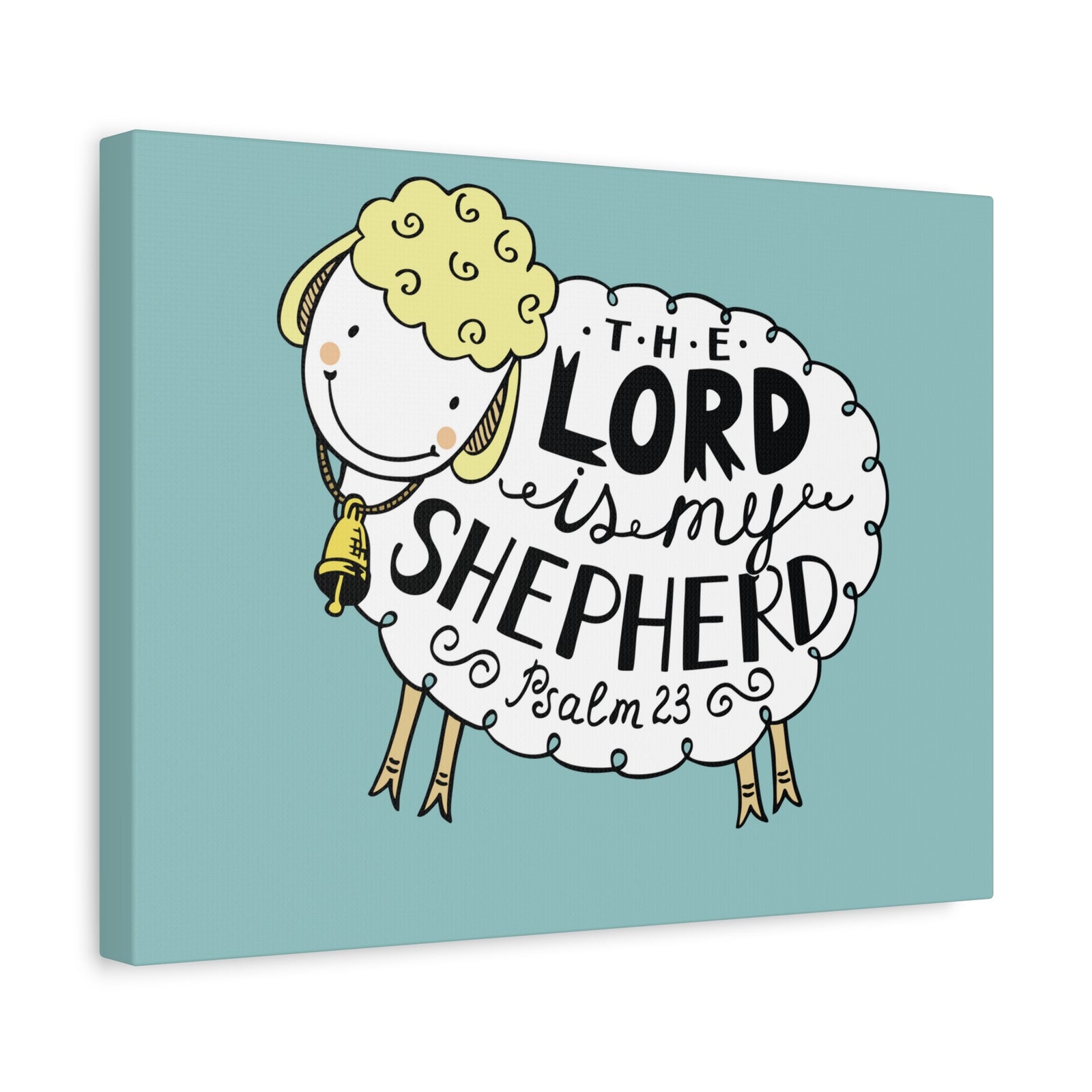Scripture Canvas The Lord Is My Shepherd Psalm 23 Christian Wall Art Bible Verse Print Ready To Hang-Express Your Love Gifts