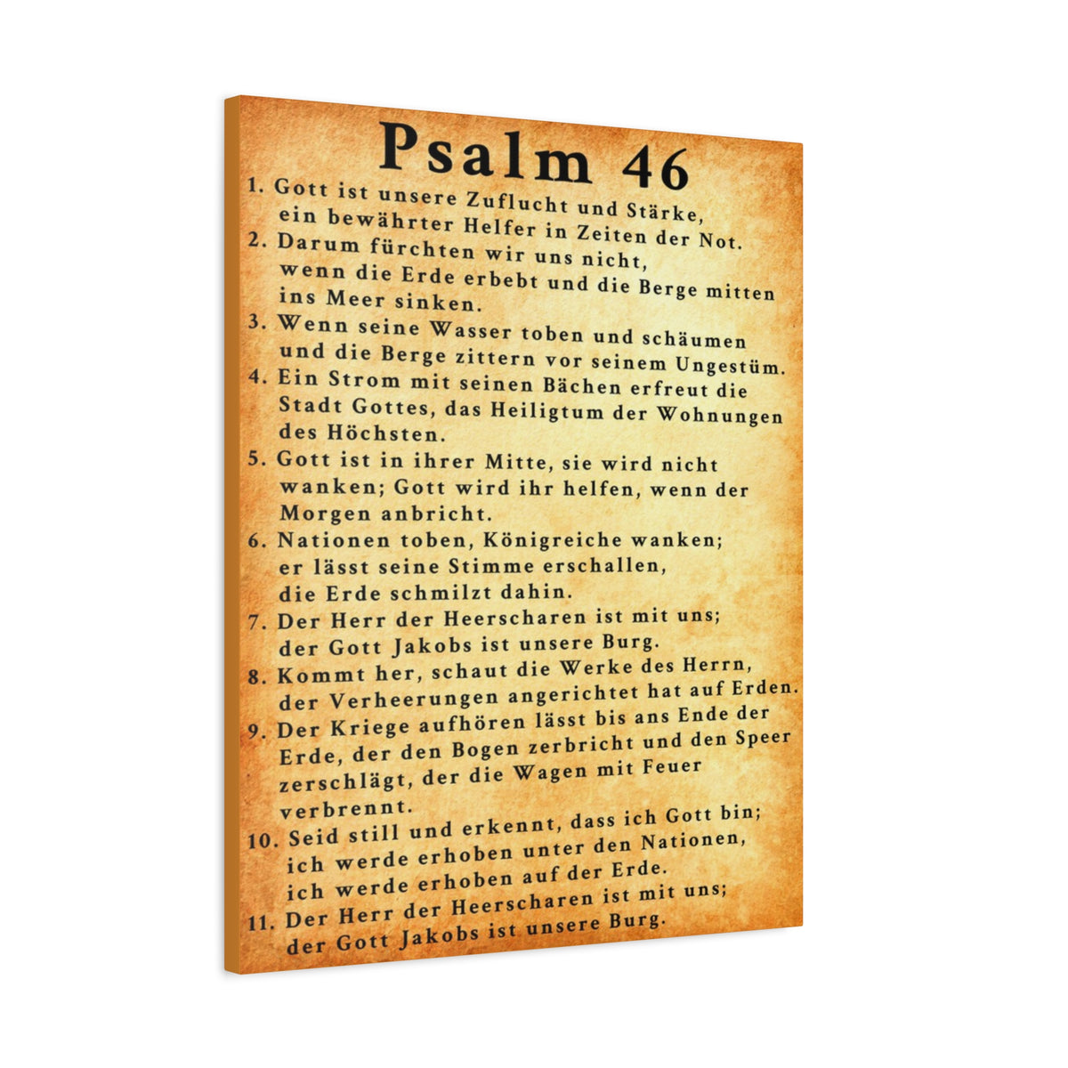 Scripture Walls Psalm 46 German Gold Bible Verse Canvas Christian Wall Art Ready to Hang Unframed-Express Your Love Gifts