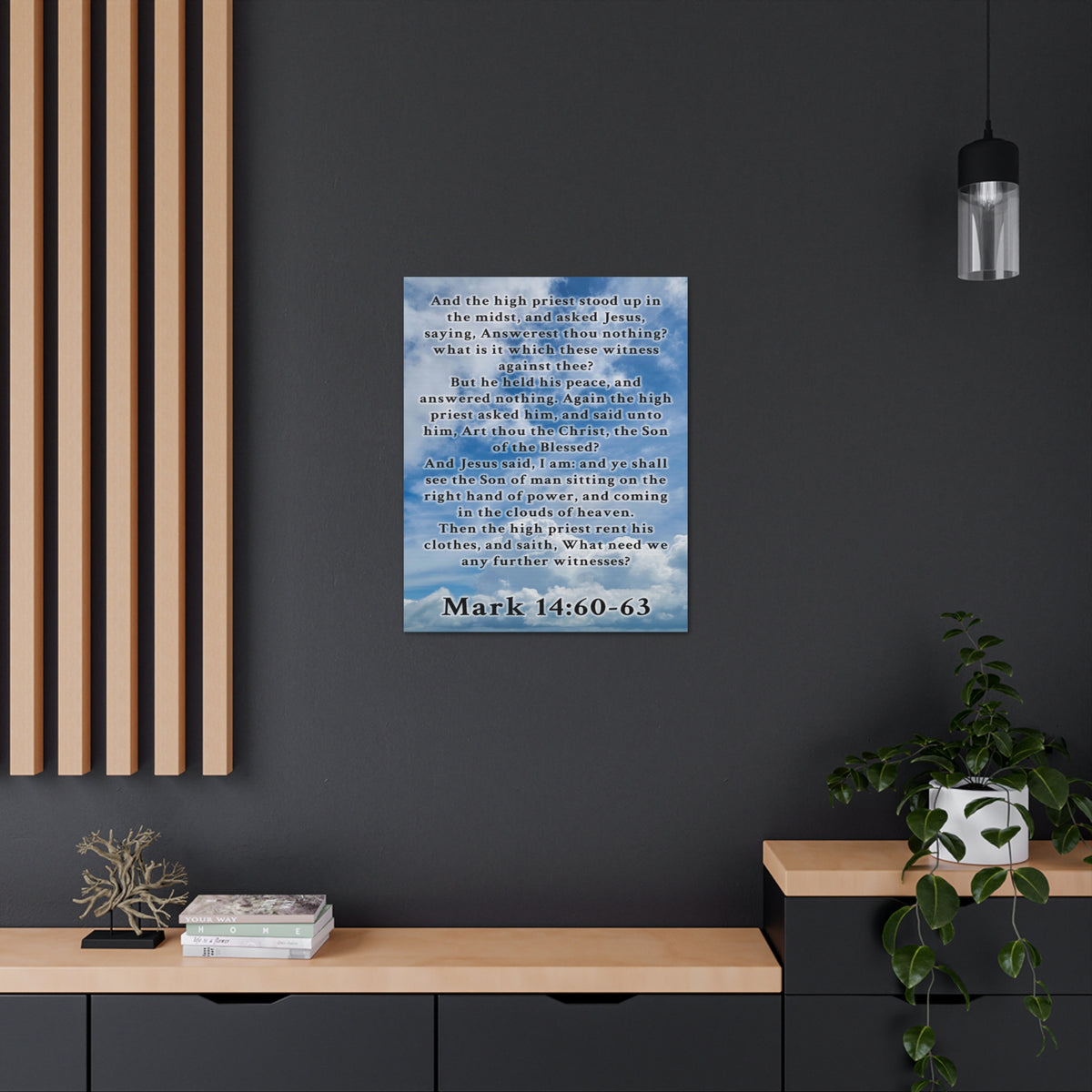 Scripture Walls Mark 14:60-63 KJV Bible Verse Canvas Christian Wall Art Ready to Hang Unframed-Express Your Love Gifts