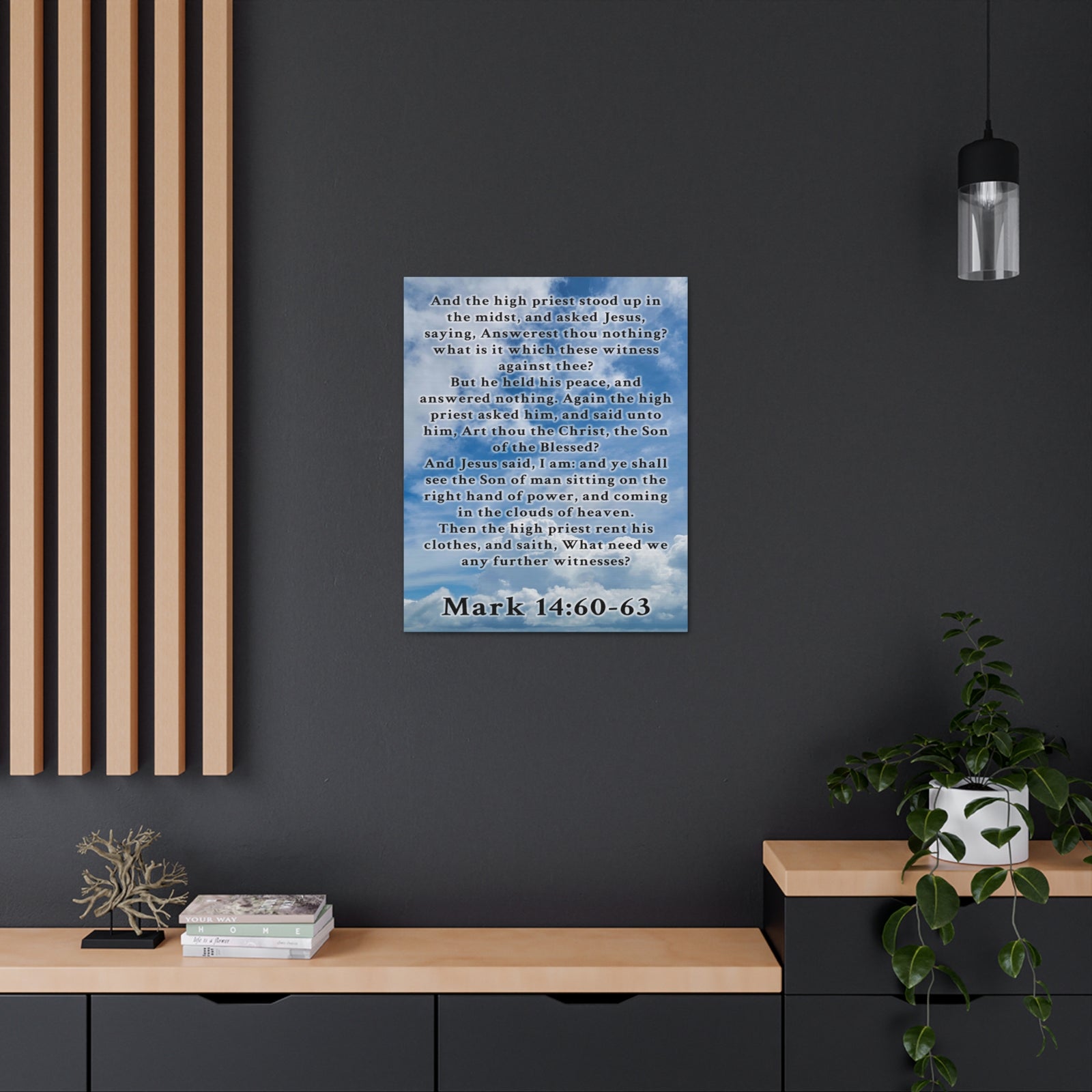 Scripture Walls Mark 14:60-63 KJV Bible Verse Canvas Christian Wall Art Ready to Hang Unframed-Express Your Love Gifts