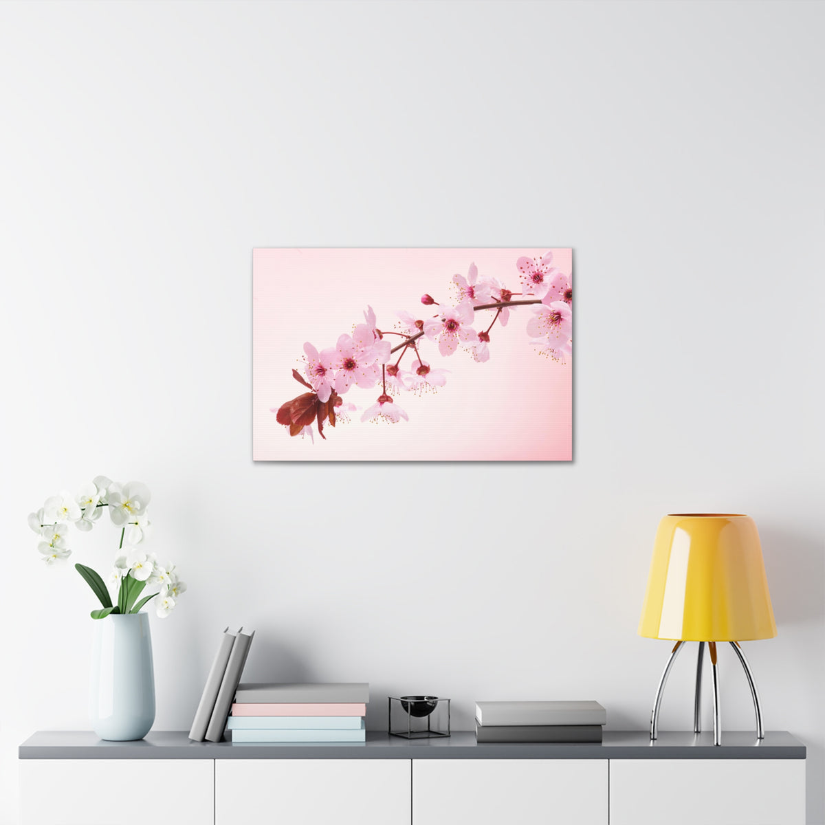 Single Cherry Blossom Forest Floral Nature Photography Canvas Wall Art for Home Decor Ready-to-Hang-Express Your Love Gifts