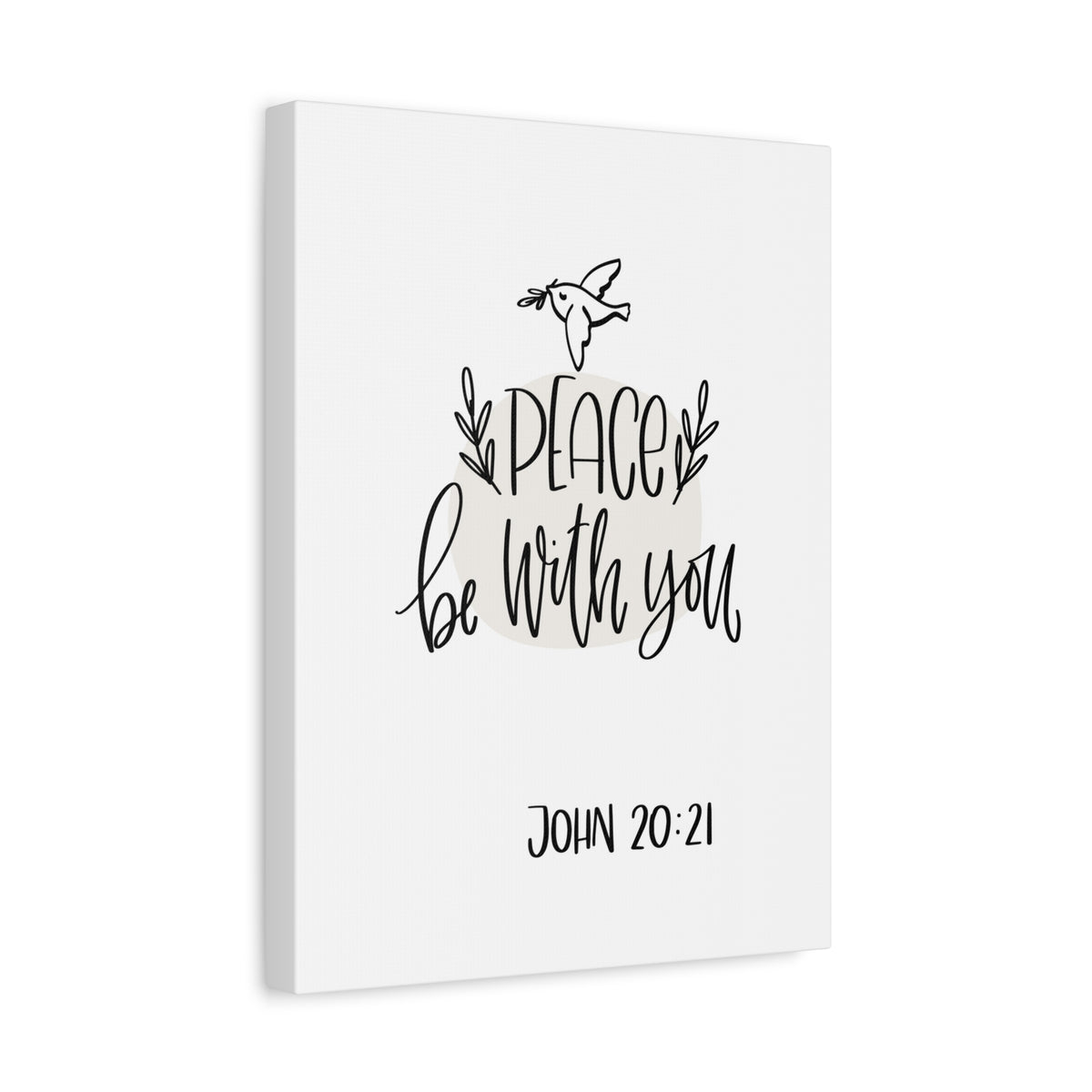 Scripture Canvas Peace Be With You John 20:21 Christian Wall Art Bible Verse Print Ready To Hang-Express Your Love Gifts