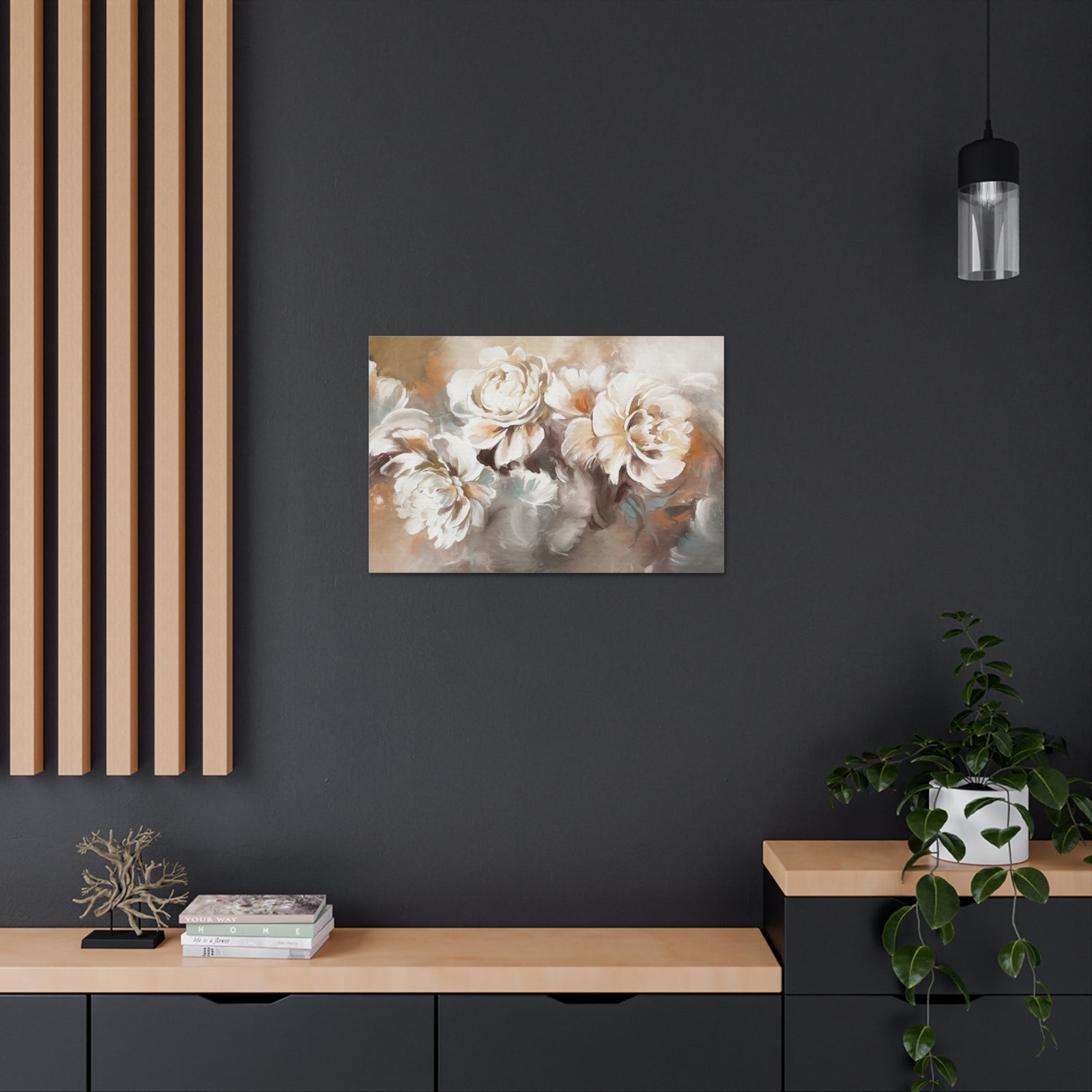 Oil Painting With Flower Rose & Peonies Flower Canvas Wall Art for Home Decor Ready-to-Hang-Express Your Love Gifts