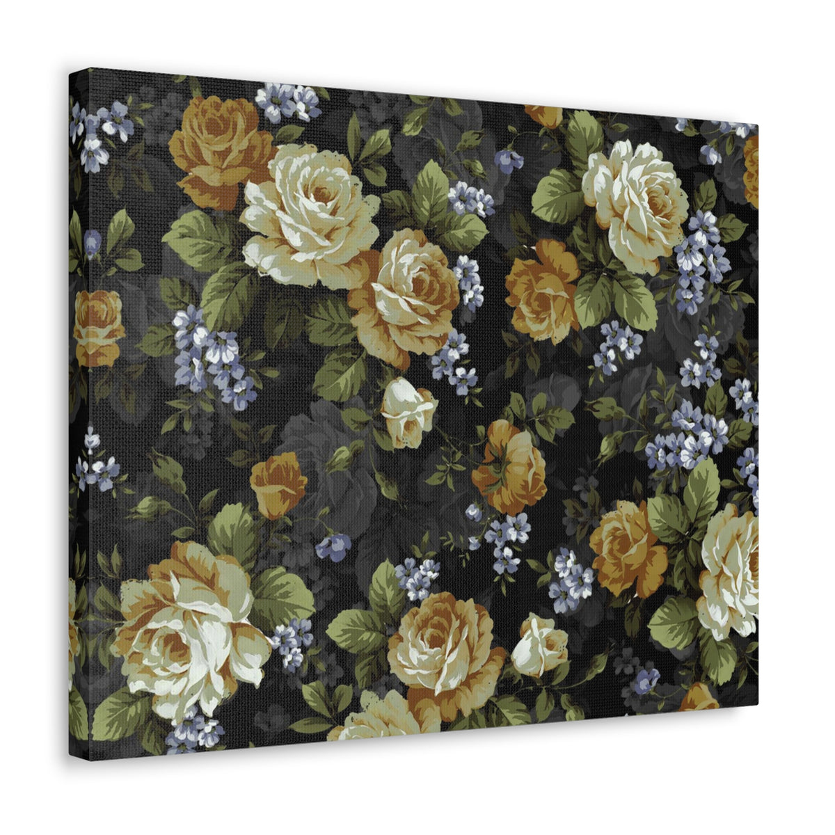 Monochrome Rose And Gray Small Flowers Flower Canvas Wall Art for Home Decor Ready-to-Hang-Express Your Love Gifts