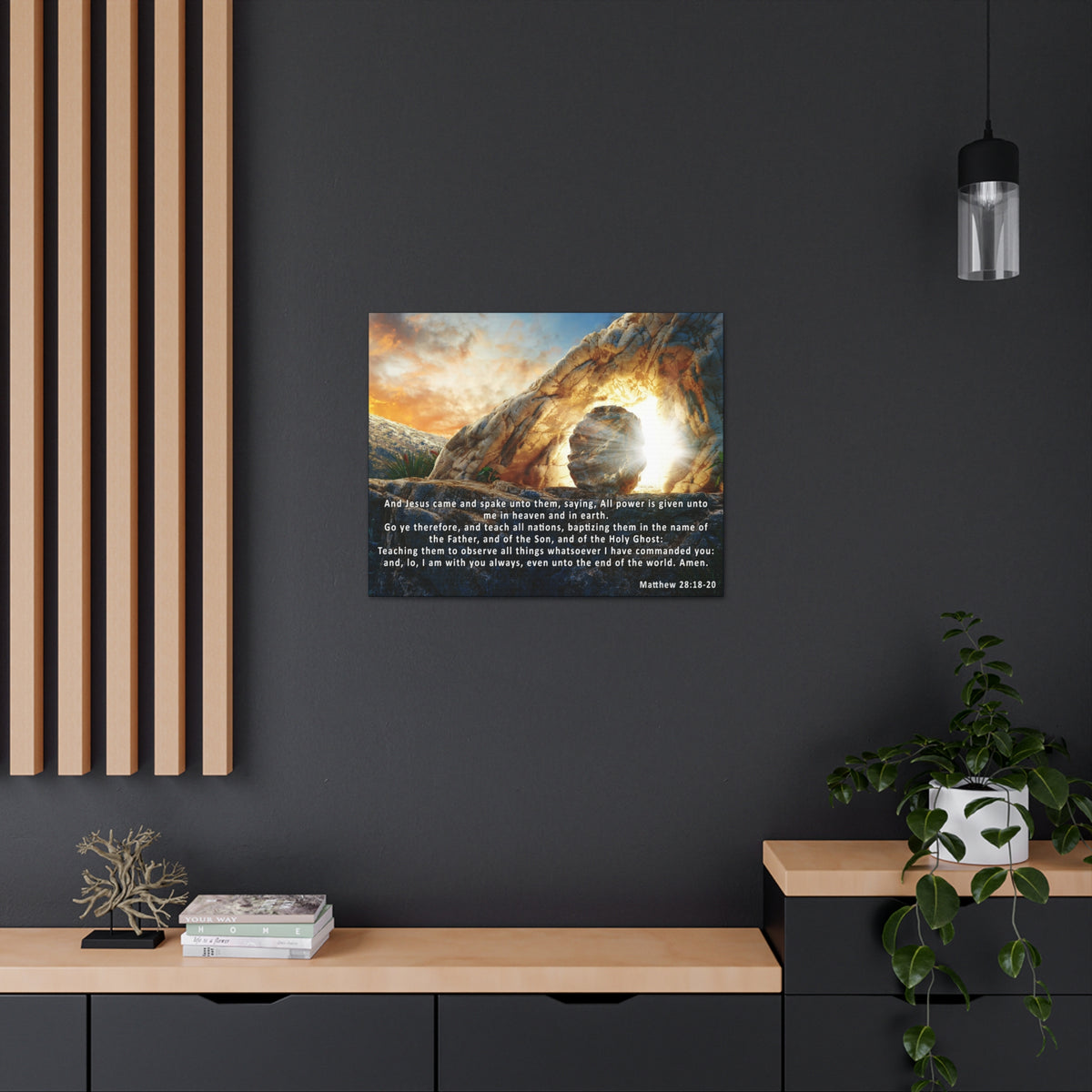 Scripture Walls Matthew 28:18-20 KJV Bible Verse Canvas Christian Wall Art Ready to Hang Unframed-Express Your Love Gifts