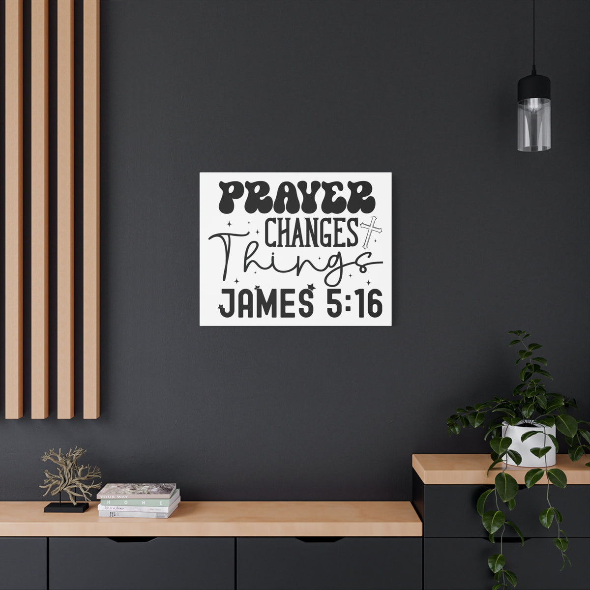 Scripture Walls James 5:16 Prayer Changes Things Bible Verse Canvas Christian Wall Art Ready to Hang Unframed-Express Your Love Gifts