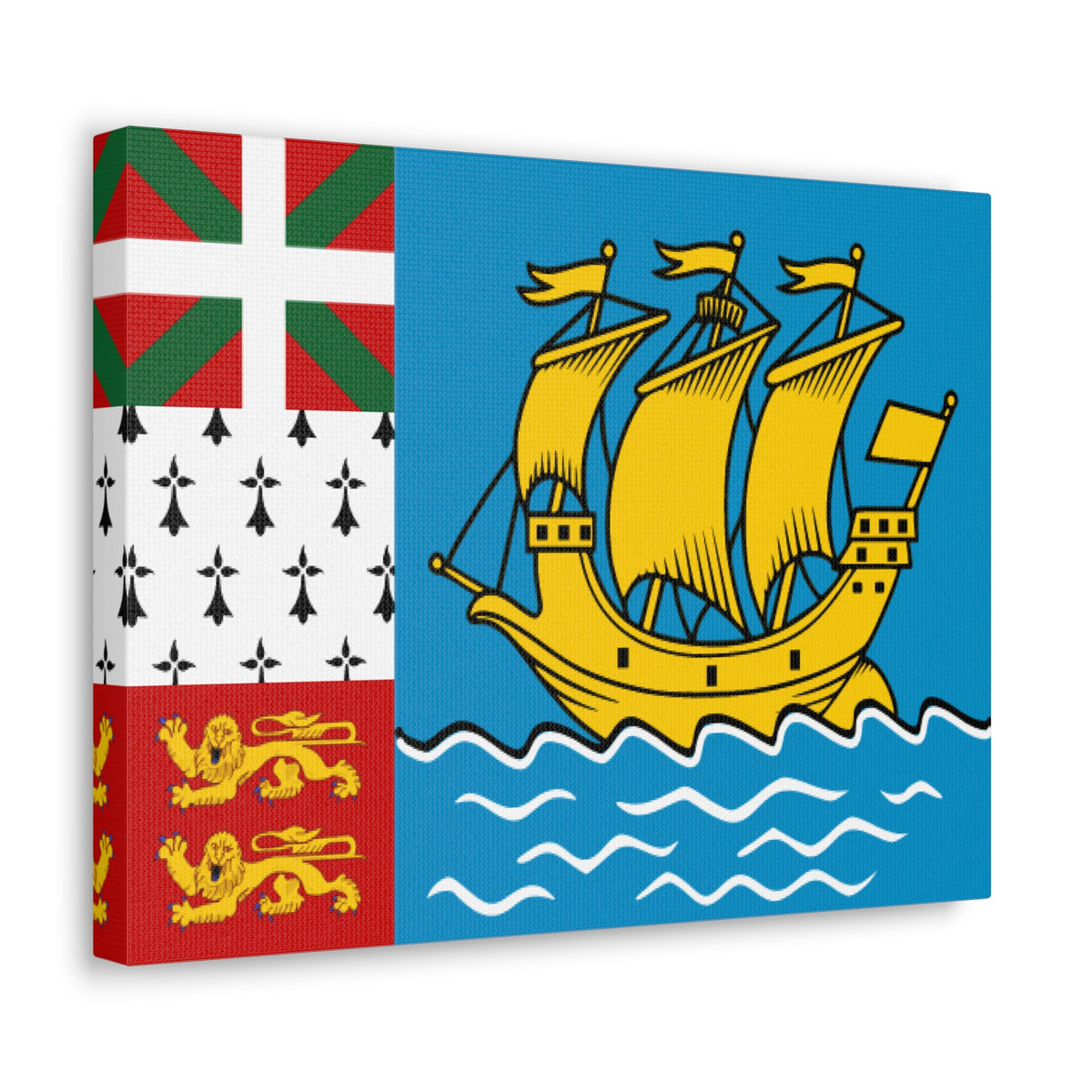 Saint Pierre and Miquelon Country Flag Canvas Vibrant Wall Art Unframed Home Decor-Express Your Love Gifts