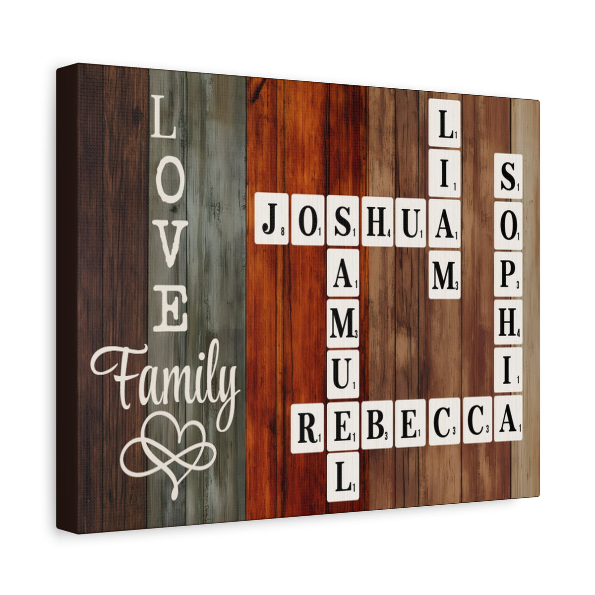 Personalized Scrabble Name Love Family Motivational Wall Art Print Ready to Hang-Express Your Love Gifts