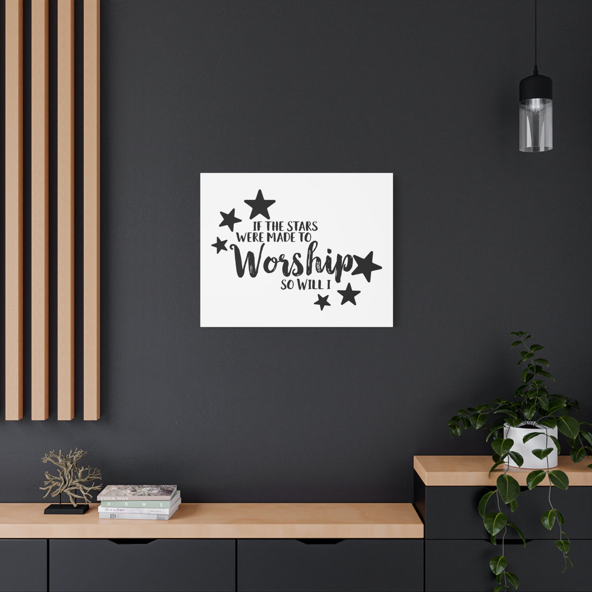 Scripture Canvas If The Stars Were Made To Worship So Will I Psalms 148:3-6 Christian Wall Art Print Ready to Hang-Express Your Love Gifts