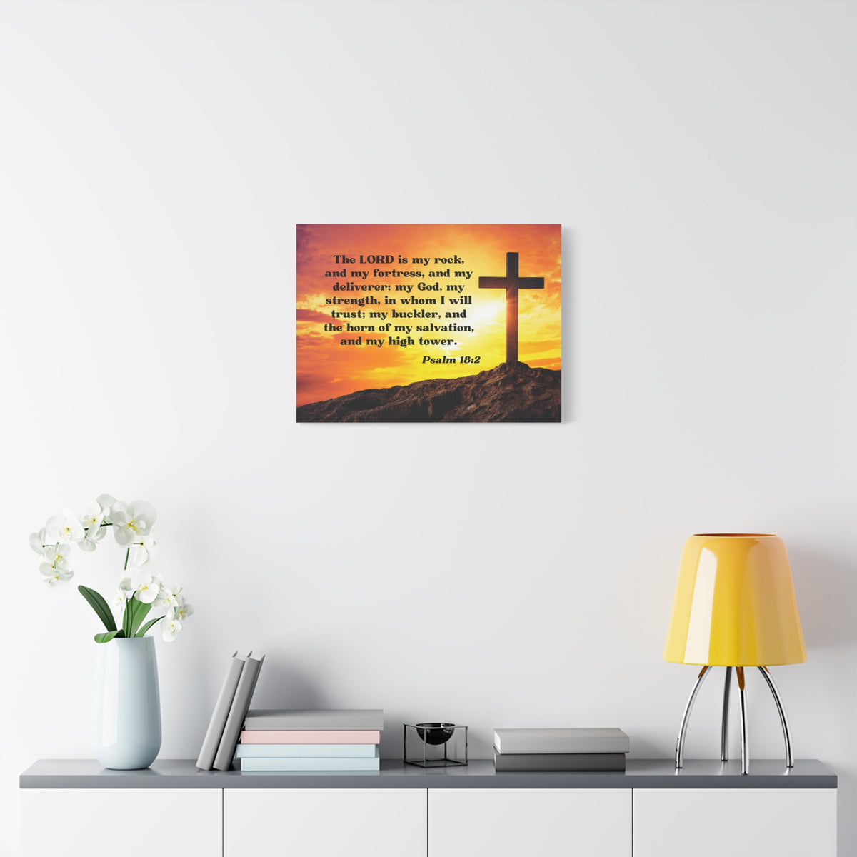 Scripture Walls My God Psalm 18:2 Bible Verse Canvas Christian Wall Art Ready to Hang-Express Your Love Gifts
