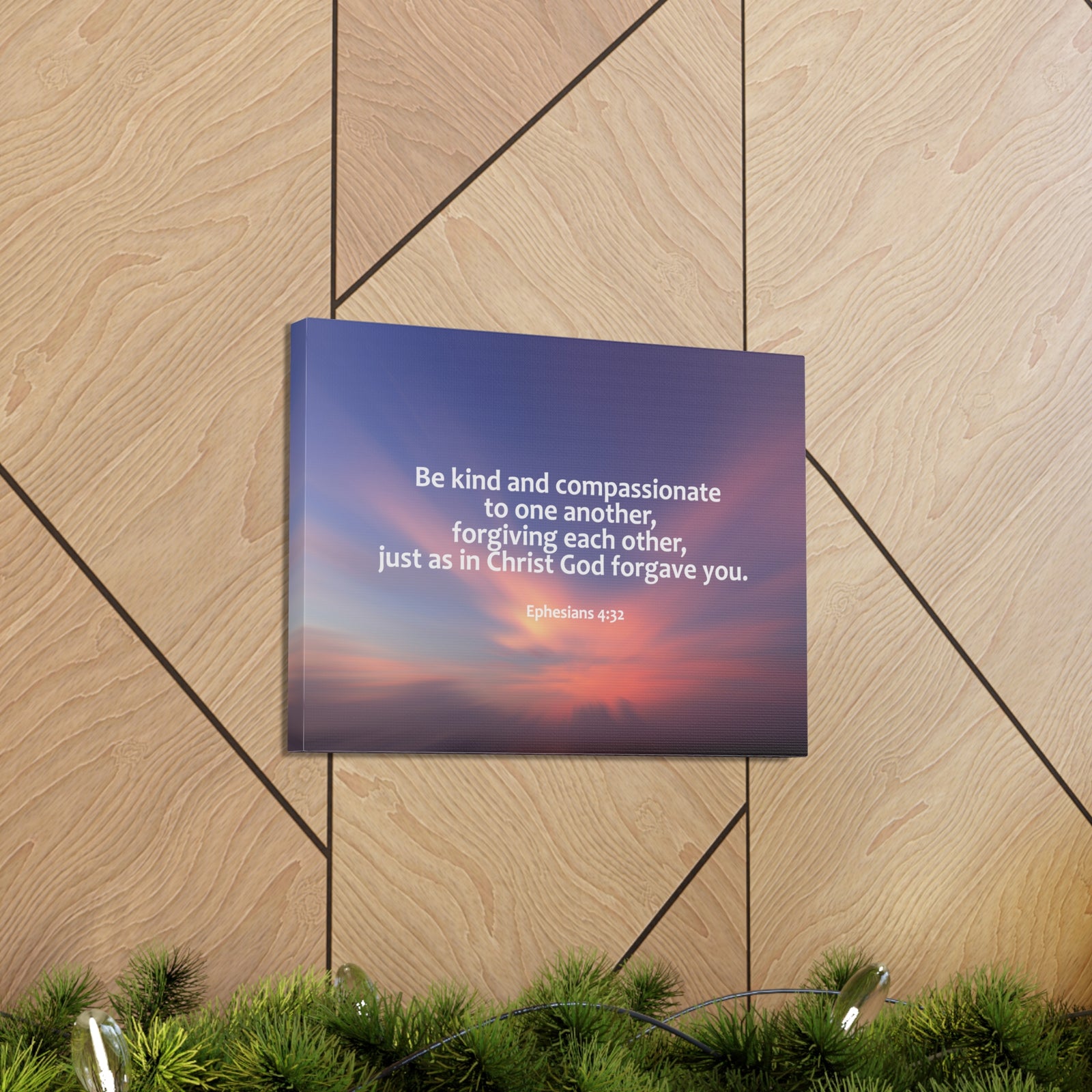 Scripture Canvas Kind and Compassionate Ephesians 4:32 Christian Wall Art Bible Verse Print Ready to Hang-Express Your Love Gifts