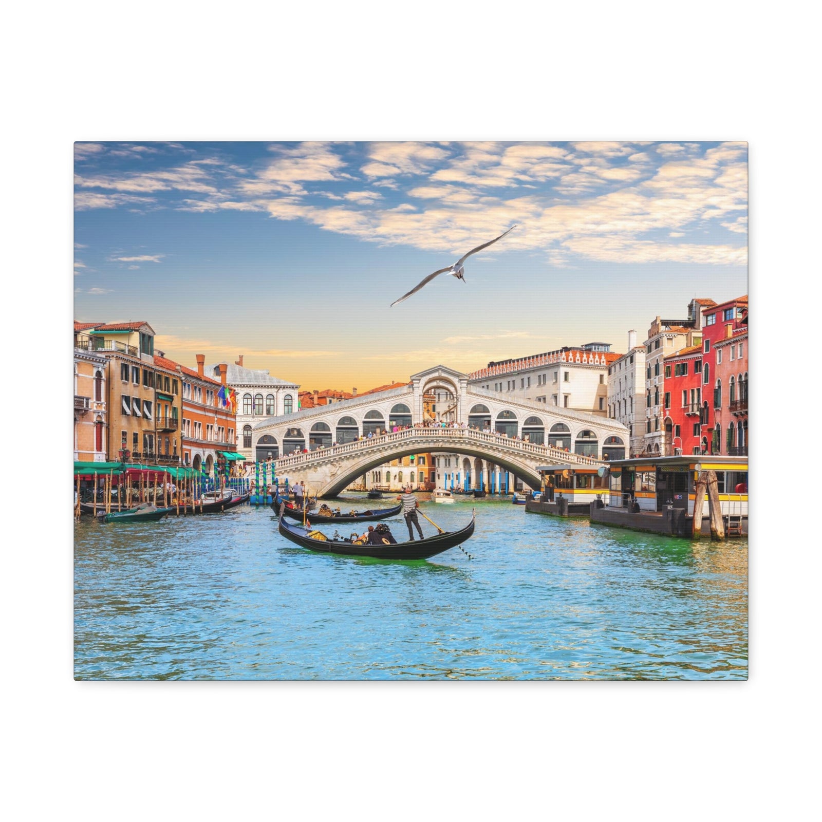 Venice Rialto Bridge Nature Wilderness Photography Canvas Wall Art for Home Decor Ready-to-Hang-Express Your Love Gifts
