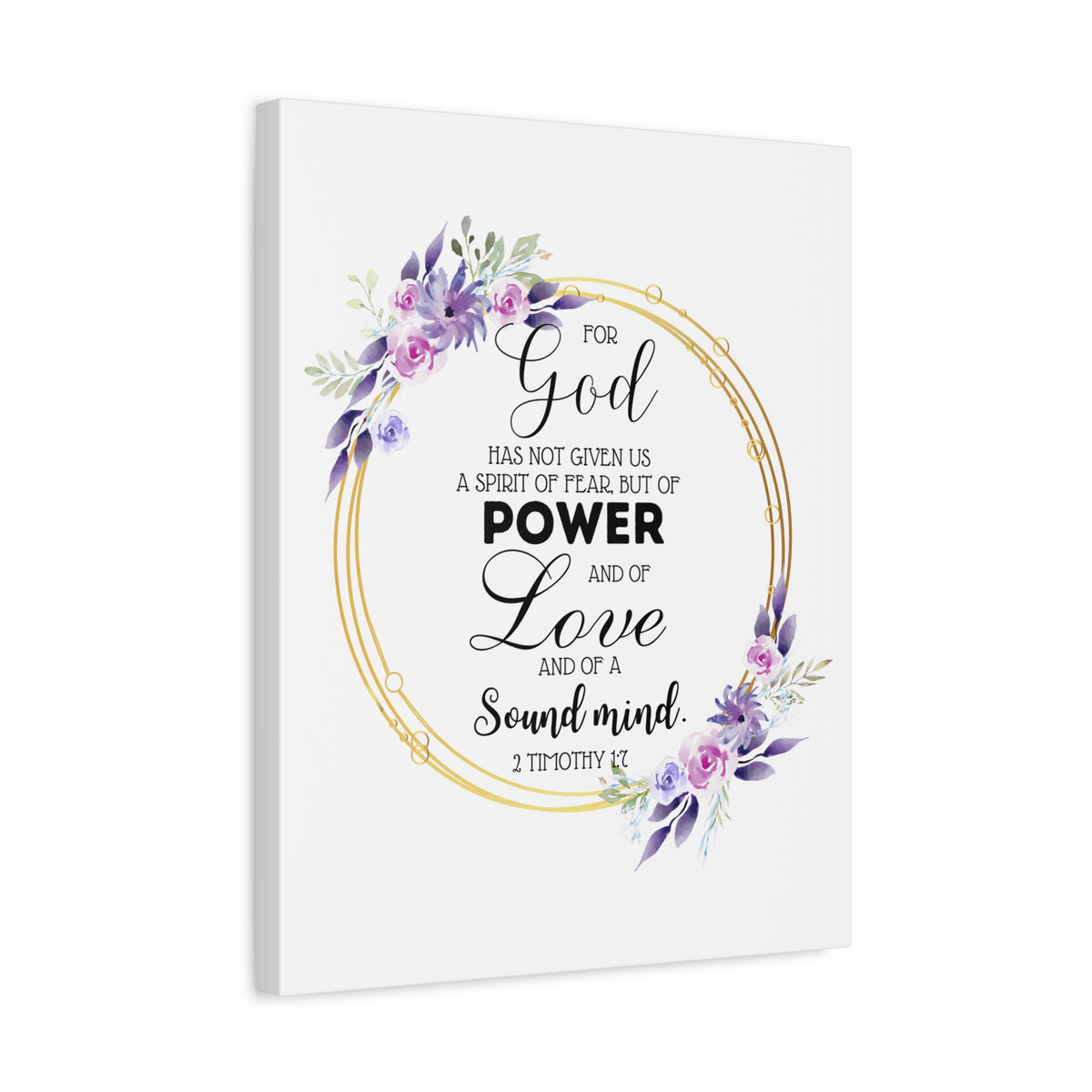 Scripture Walls 2 Timothy 1:7 Power Bible Verse Canvas Christian Wall Art Ready to Hang Unframed-Express Your Love Gifts