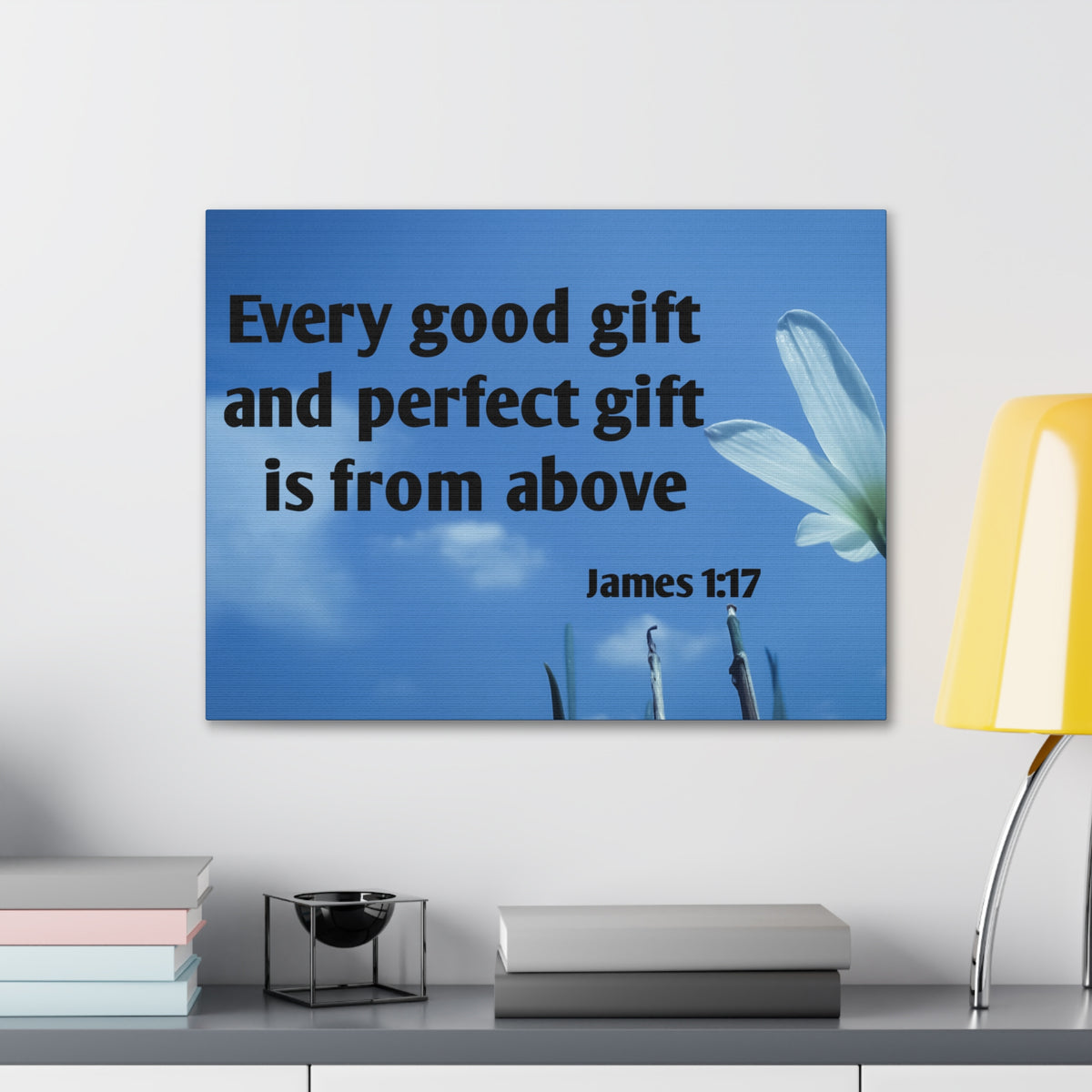 Scripture Canvas Perfect Gift James 1:17 Christian Wall Art Bible Verse Print Ready to Hang-Express Your Love Gifts