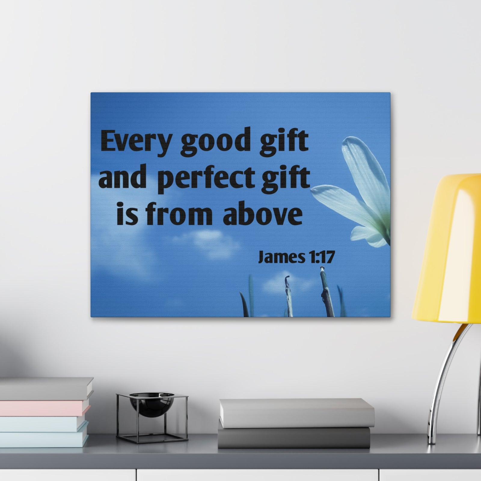 Scripture Canvas Perfect Gift James 1:17 Christian Wall Art Bible Verse Print Ready to Hang-Express Your Love Gifts