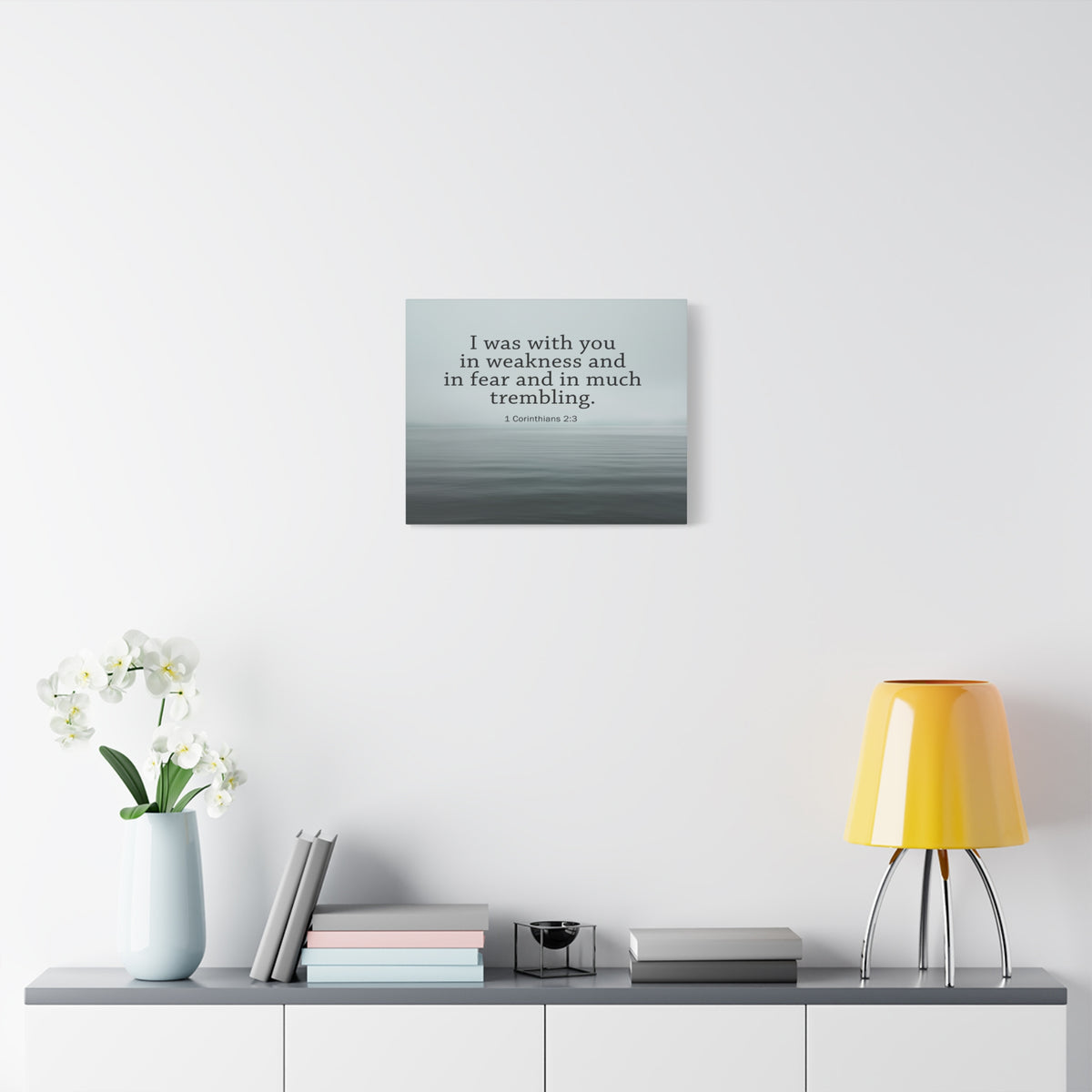 Scripture Walls I Was With You 1 Corinthians 2:3 Bible Verse Canvas Christian Wall Art Ready to Hang-Express Your Love Gifts