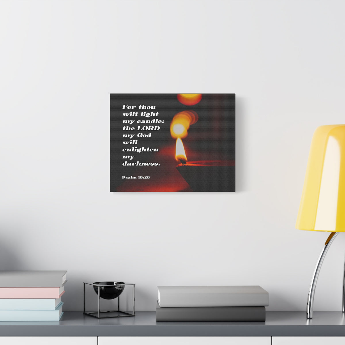 Scripture Canvas Enlighten My Darkness Psalm 18:28 Christian Wall Art Bible Verse Print Ready to Hang-Express Your Love Gifts