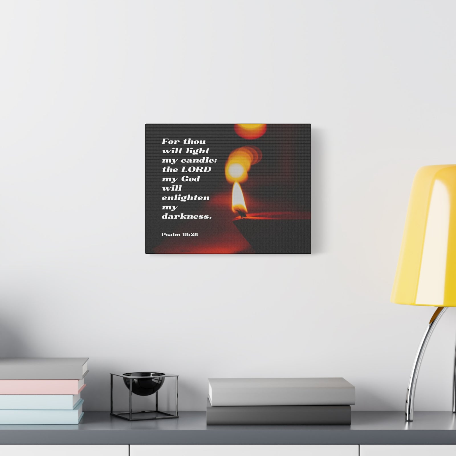 Scripture Canvas Enlighten My Darkness Psalm 18:28 Christian Wall Art Bible Verse Print Ready to Hang-Express Your Love Gifts