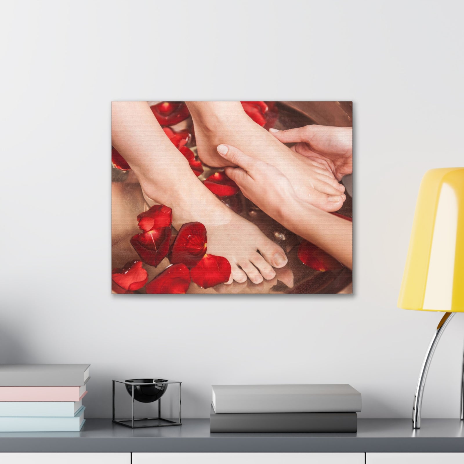 Female Feet at Spa Forest Floral Nature Photography Canvas Wall Art for Home Decor Ready-to-Hang-Express Your Love Gifts