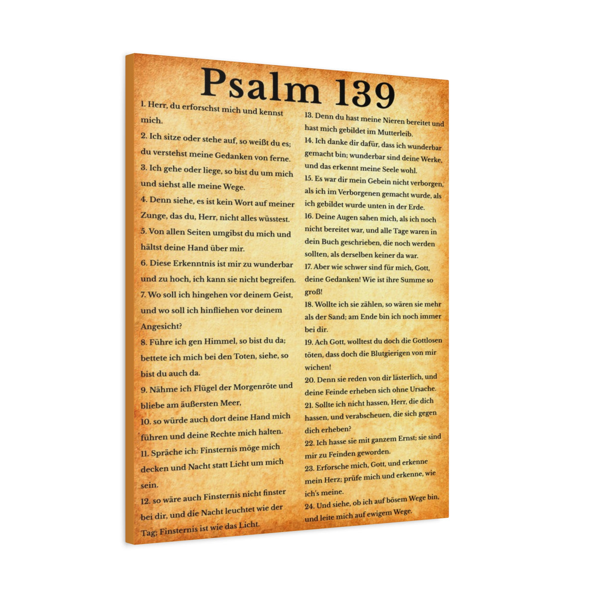 Scripture Walls Psalm 139 German Gold Bible Verse Canvas Christian Wall Art Ready to Hang Unframed-Express Your Love Gifts